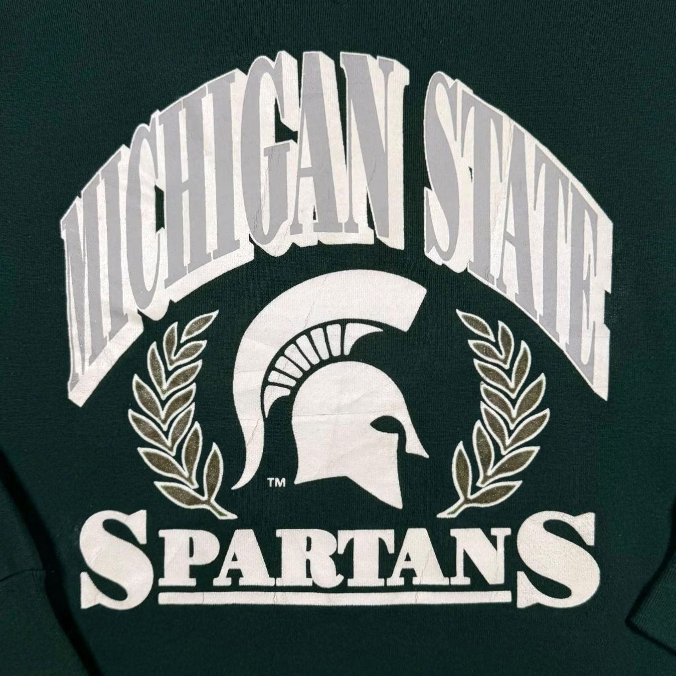 NCAA VINTAGE Bike NCAA Michigan State Spartans College Graphic Green Sweatshirt Large Mens Sweatshirt Size US L / EU 52-54 / 3 - 4 Thumbnail