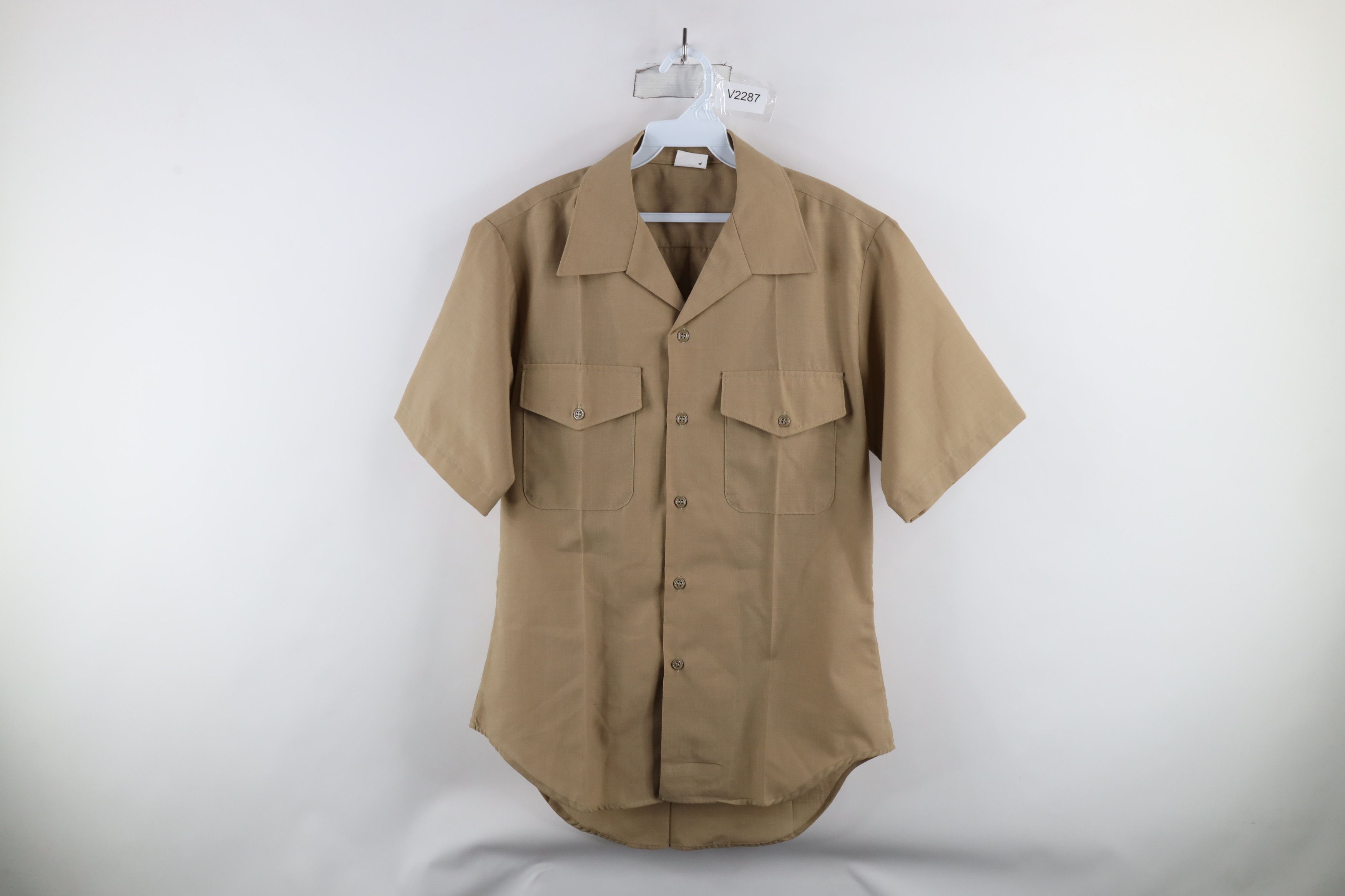 Vintage Vintage 90s Military Short Sleeve Field Button Shirt USA Size US M / EU 48-50 / 2 - 1 Thumbnail