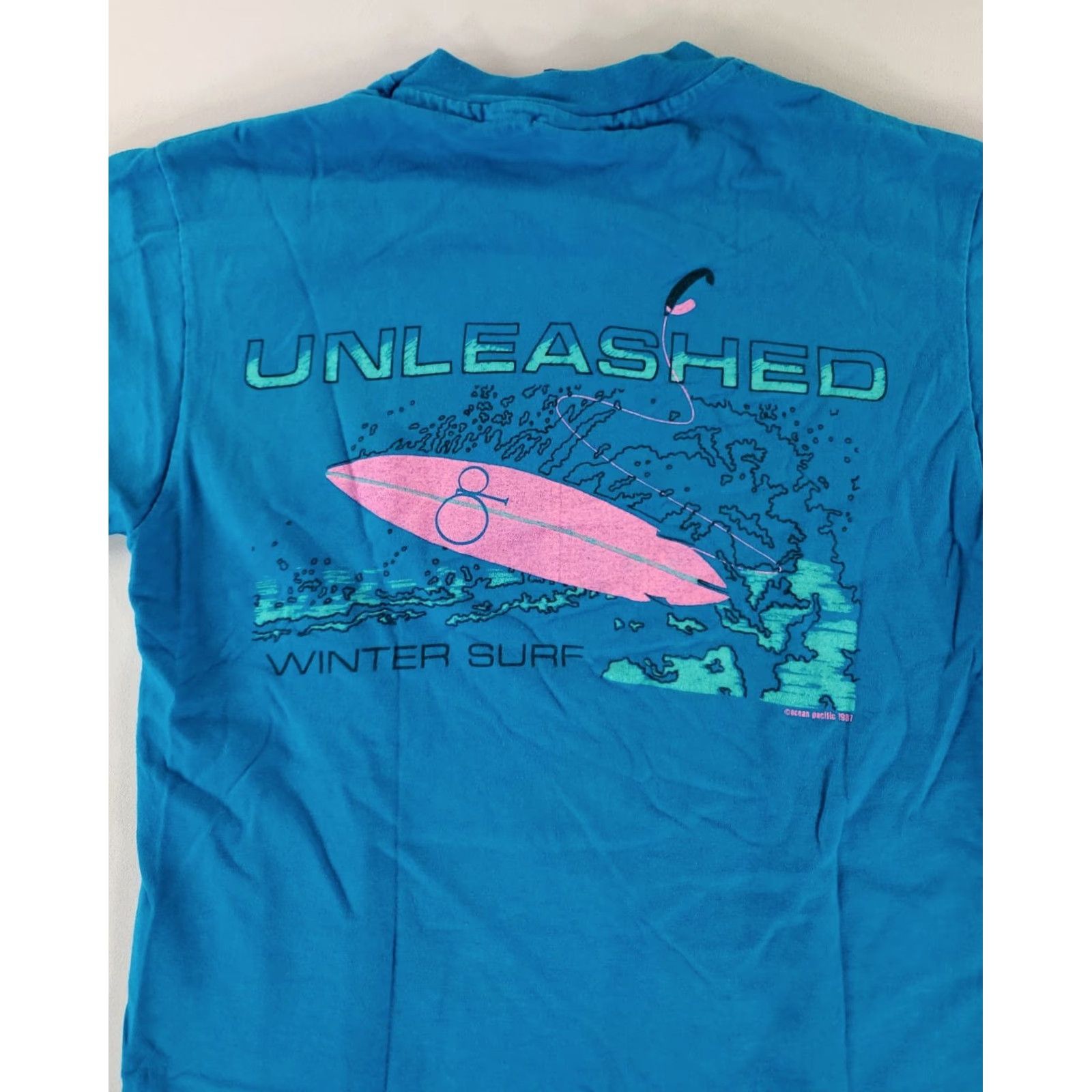 Ocean Pacific VINTAGE Ocean Pacific T-Shirt Mens M Blue 80s 90s Surf Made USA Winter Unleashed Size US M / EU 48-50 / 2 - 6 Thumbnail