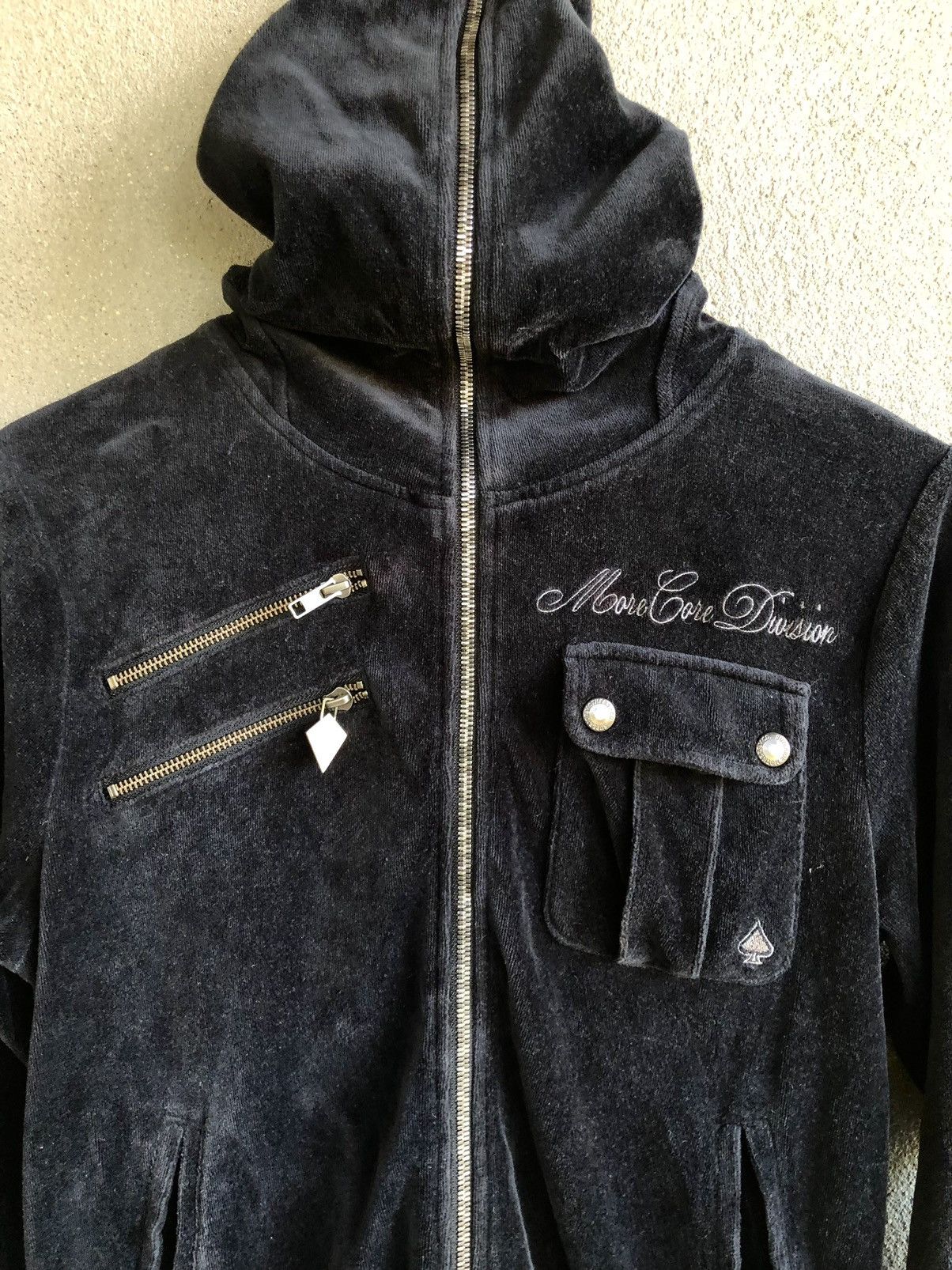Japanese Brand Vintage More Core Division velvet full zipper hoodie Size US S / EU 44-46 / 1 - 6 Thumbnail