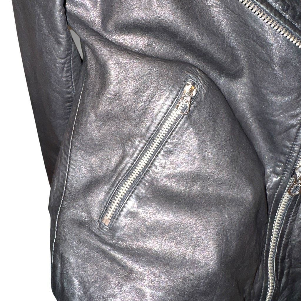 Madewell Madewell Black Lambskin Leather Racer Jacket Women’s Sz XXS Size XXS / US 00 / IT 34 - 4 Thumbnail