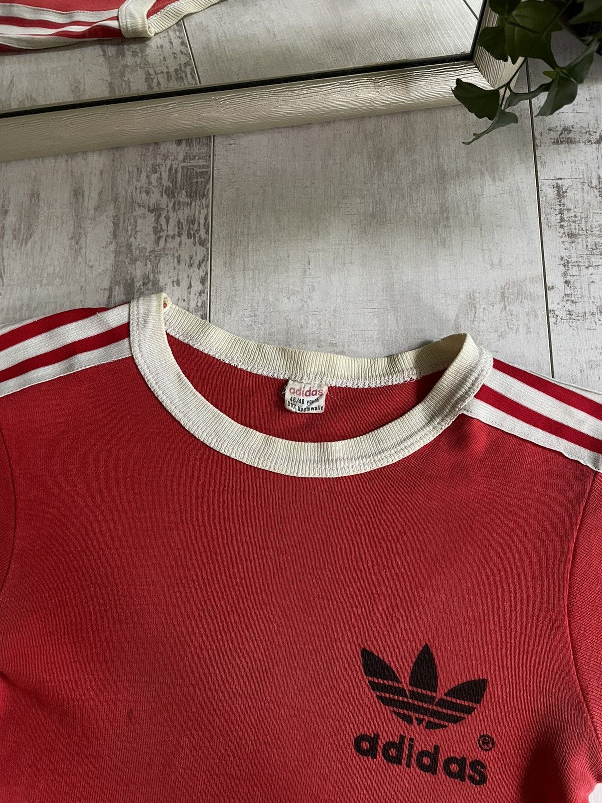 Adidas Vintage 80’s Adidas T-Shirt Red Made In Israel Size US XS / EU 42 / 0 - 3 Thumbnail
