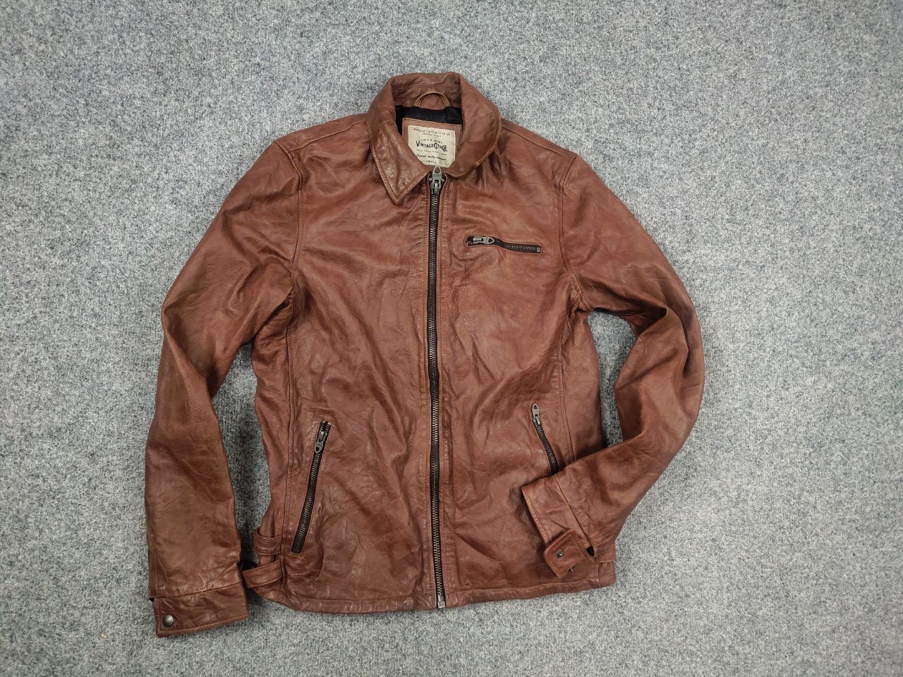 Jack & Jones Vintage jack & jones cognan Perfect Leather brown jacket Size US S / EU 44-46 / 1 - 13 Thumbnail