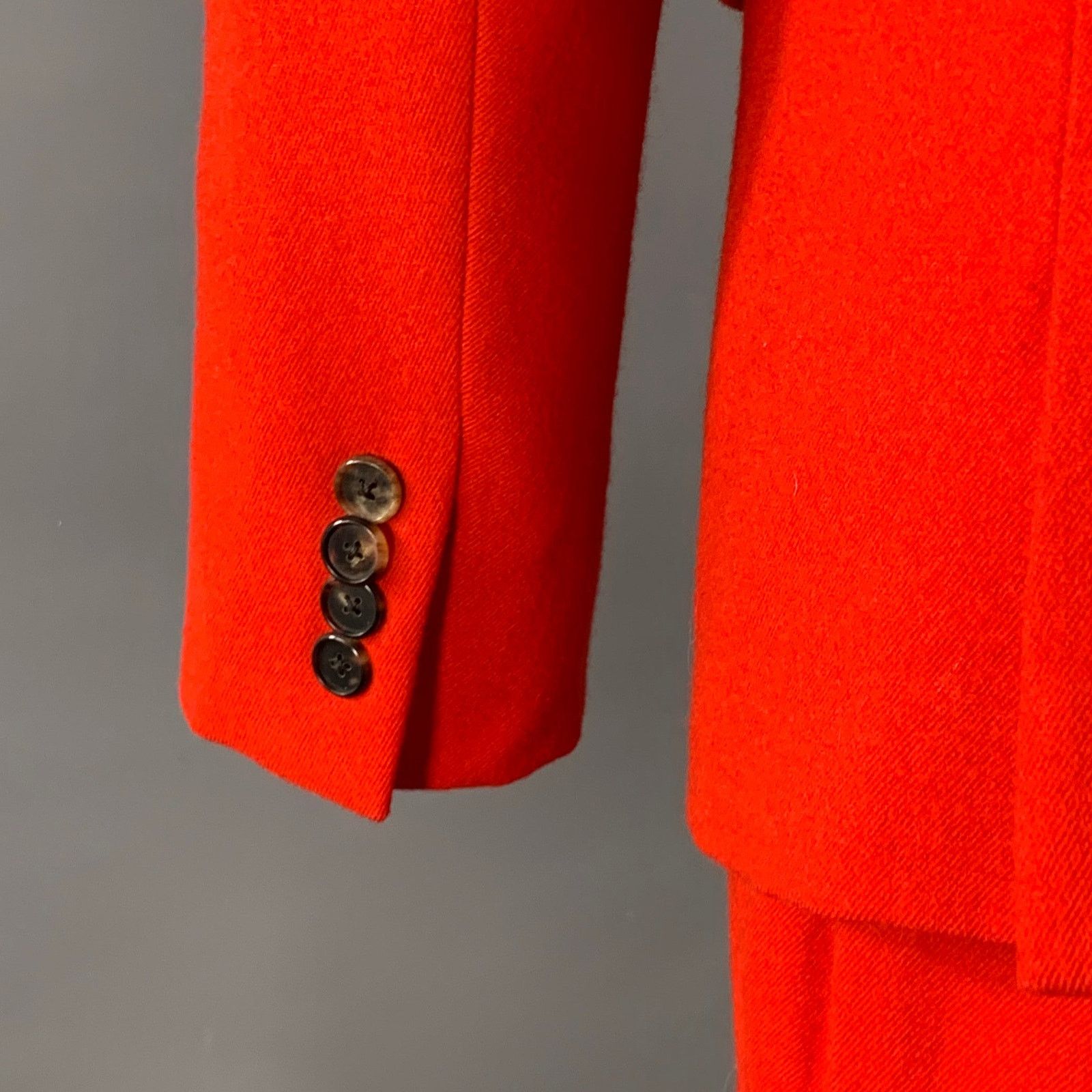 Givenchy GIVENCHY FW12 Size S Red Twill Wool Cotton Notch Lapel Suit Size 38R - 6 Thumbnail