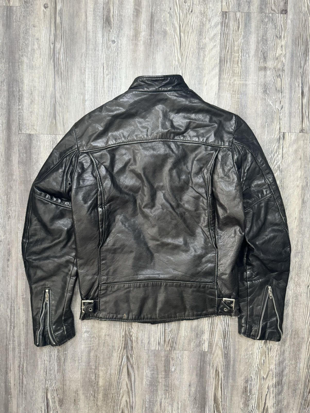 Vintage 80s Men's Schott Cafe Racer leather Jacket sz 38