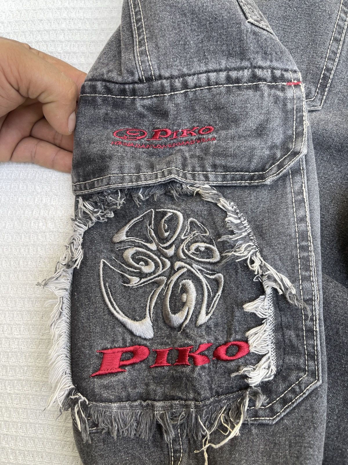 JNCO Last Drop🔥Rare🔥Vintage Piko Hawaiian Cargo Baggy Jeans Size US 32 / EU 48 - 9 Thumbnail