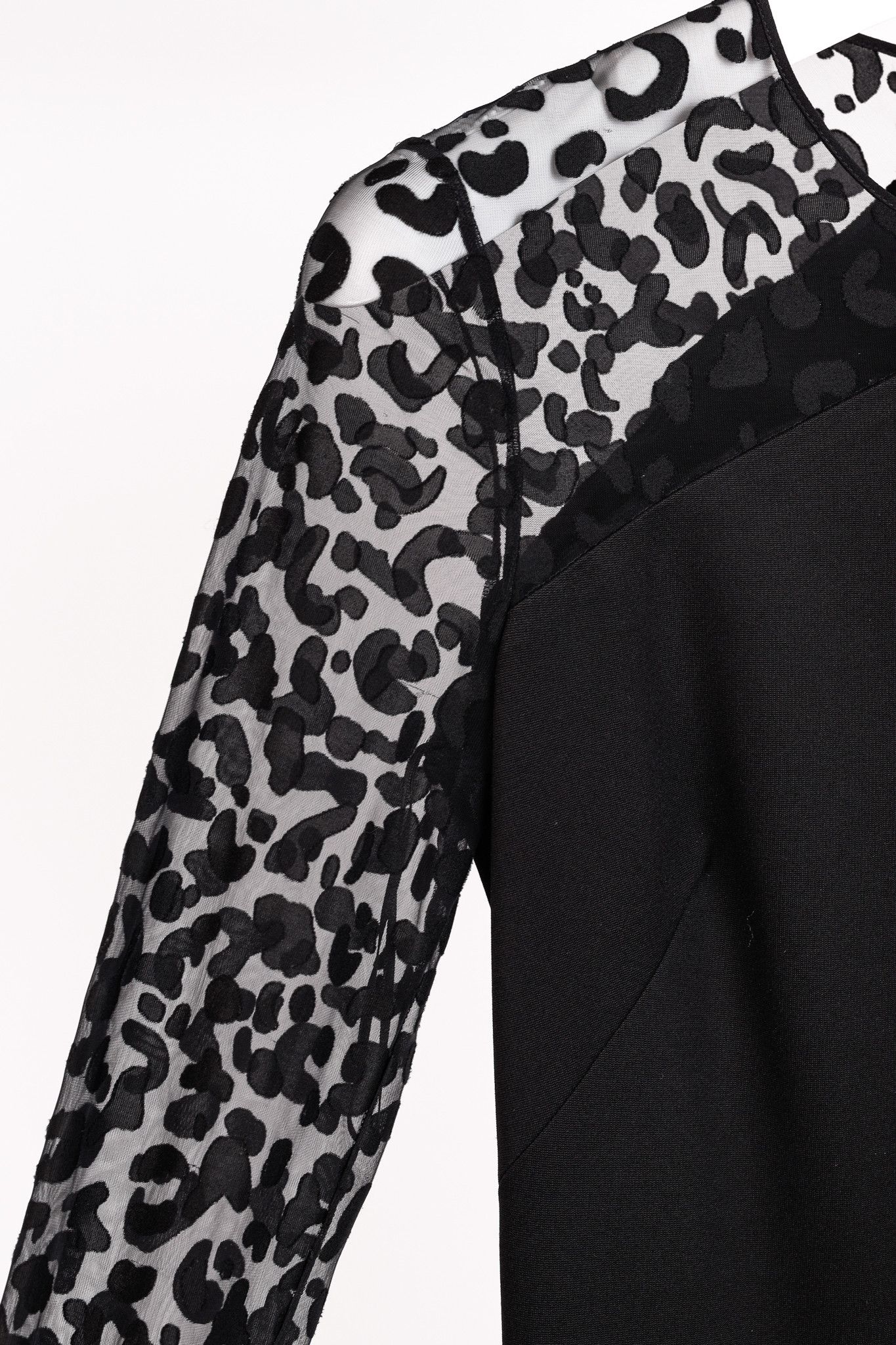 Stella McCartney Stella McCartney Black Jersey Leopard-Sleeve Bodycon Dress Size M / US 6-8 / IT 42-44 - 5 Thumbnail