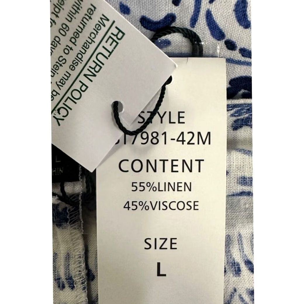 Vintage For Cynthia Top Shirt Women Large Oversized Blue Geometric Yatch Club Ladies NEW Size L / US 10 / IT 46 - 6 Thumbnail
