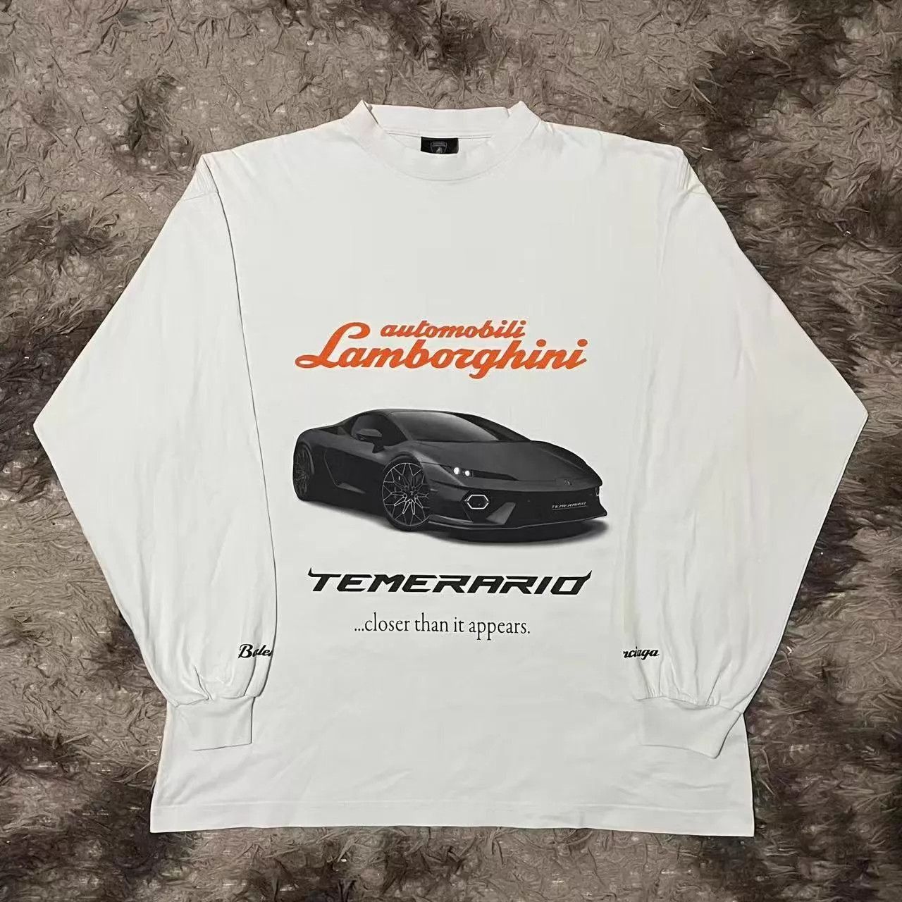 Balenciaga White Long Sleeve Car Graphic T-Shirt Size US M / EU 48-50 / 2 - 1 Thumbnail