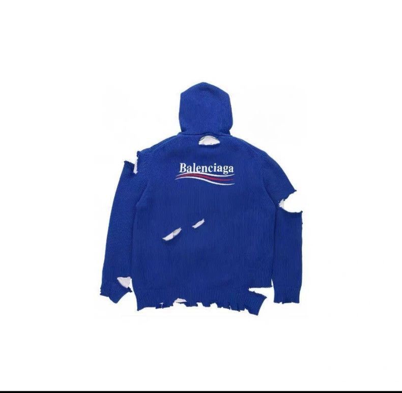Balenciaga Balenciaga Balenciaga Blue Fake Two Damaged Coke Sweaters-2 Size US M / EU 48-50 / 2 - 7 Thumbnail