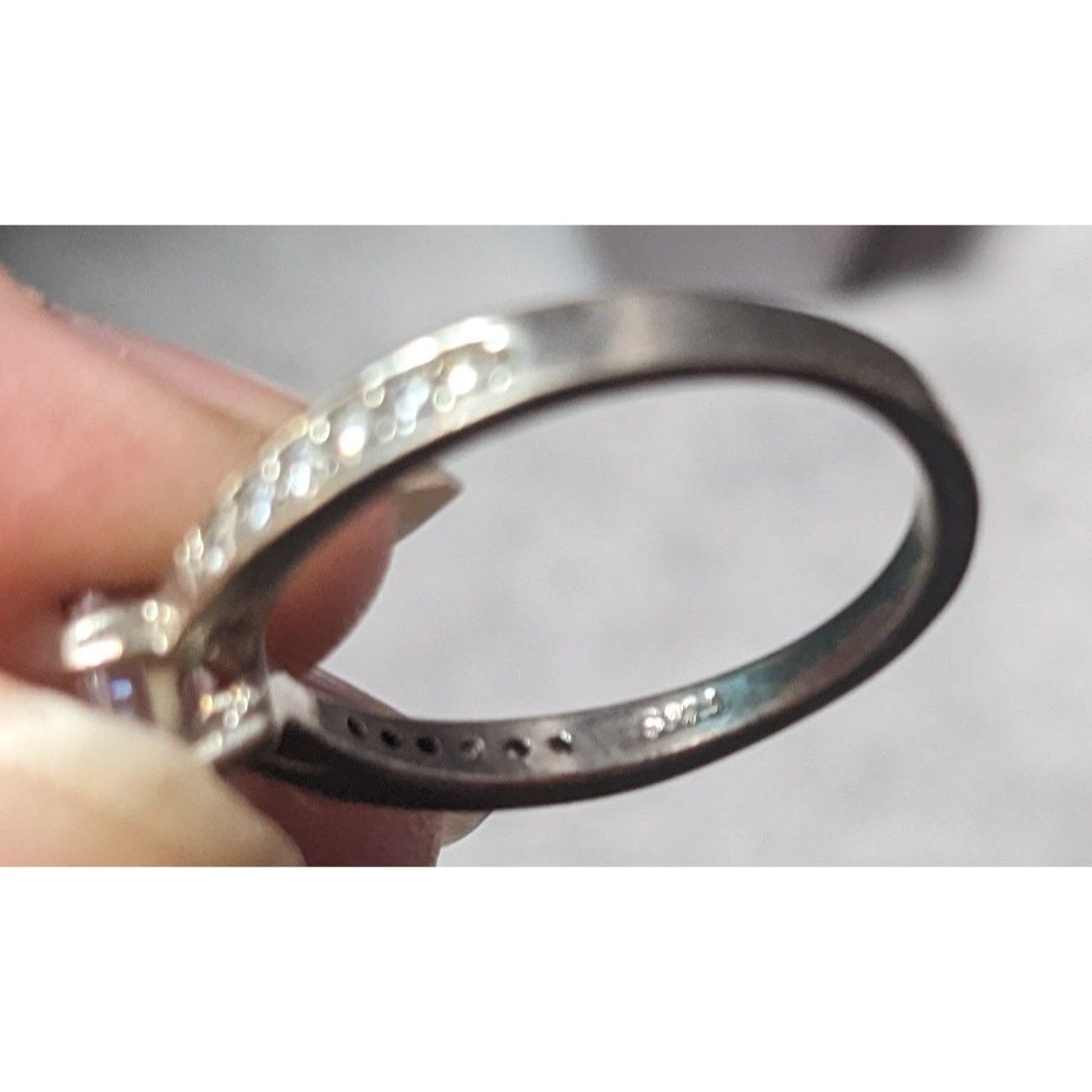 Other Classic Sterling Silver Gemmed Engagement Ring Size 7 1/2 Size ONE SIZE - 4 Thumbnail
