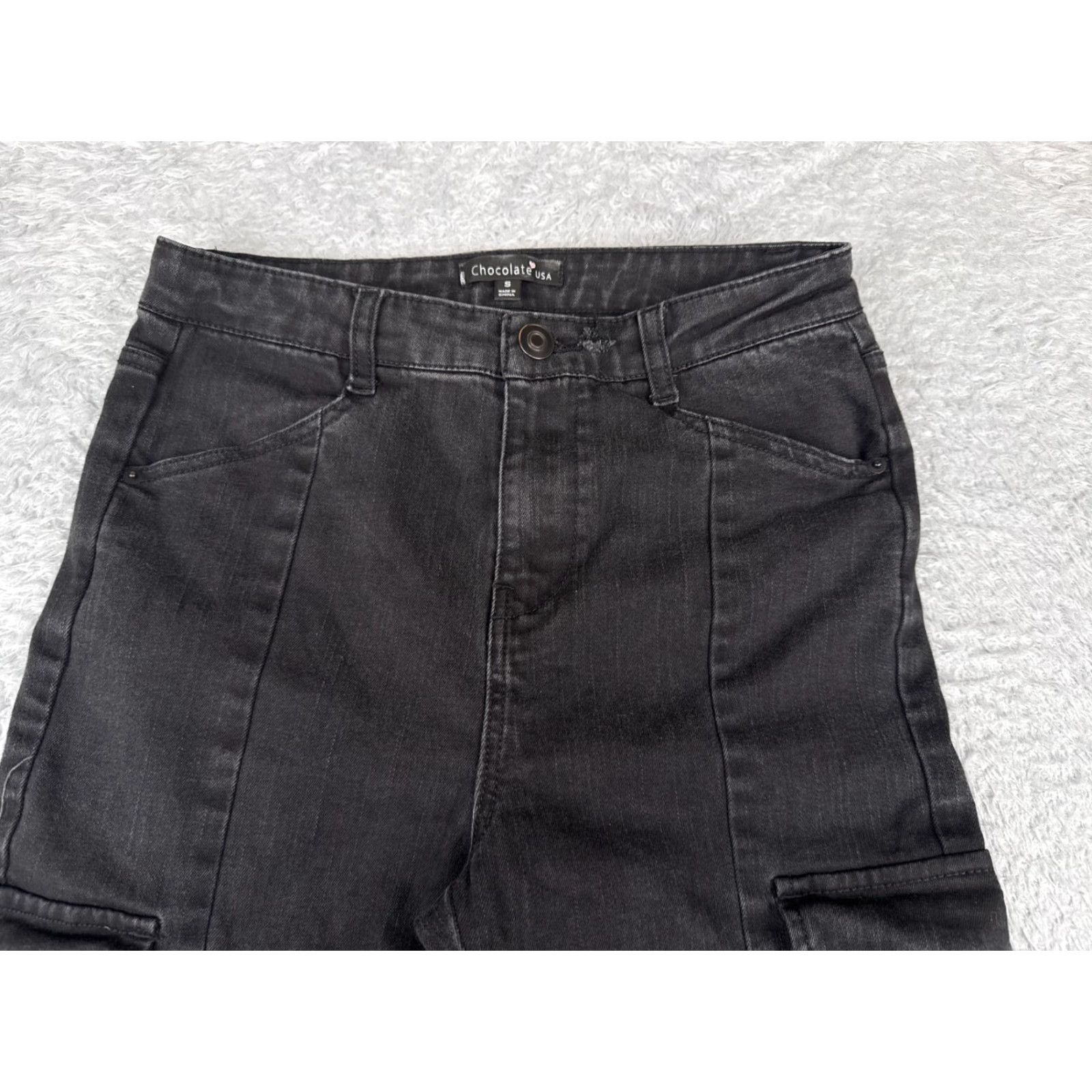 Vintage Dollhouse Womens Jeans Slim Fit Black Skinny Cargo 26x25 Size 26" / US 2 / IT 38 - 4 Thumbnail