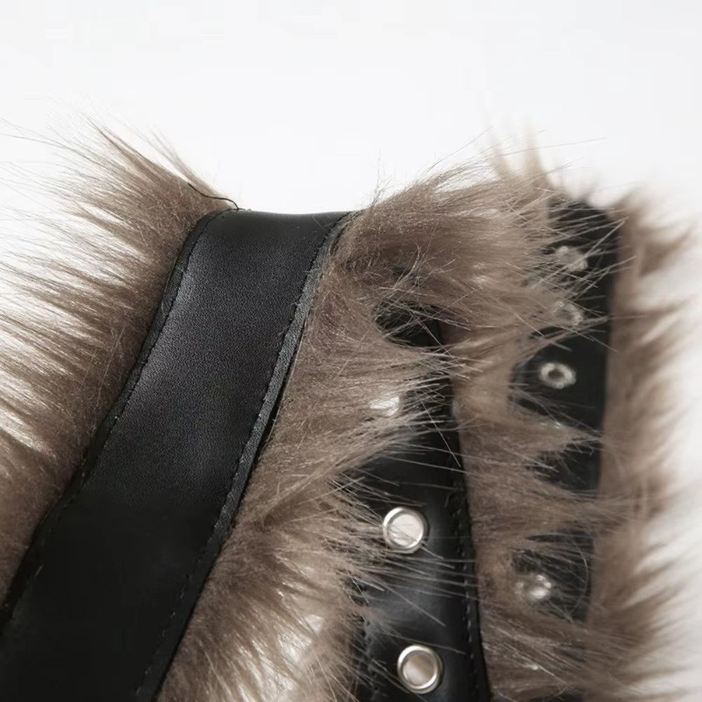 Japanese Brand Fur Luxury Pin Buckle Waistband Casual Versatile Plush Belt Size ONE SIZE - 8 Thumbnail