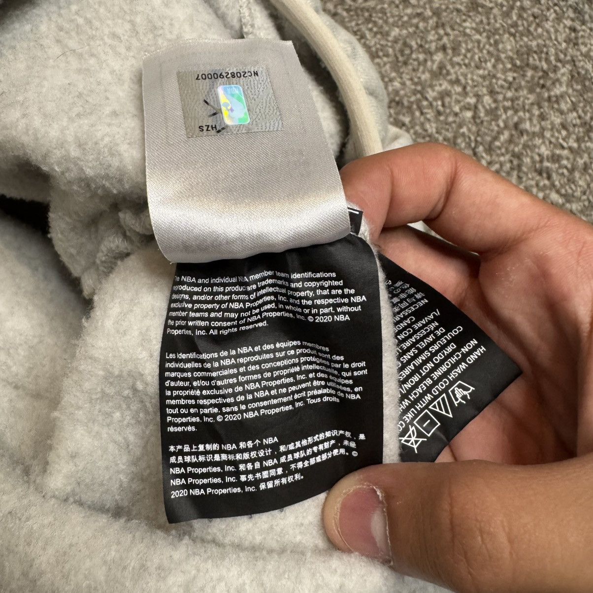 Essentials × NBA NBA Light Heather Essentials Hoodie XS Size US XS / EU 42 / 0 - 6 Thumbnail