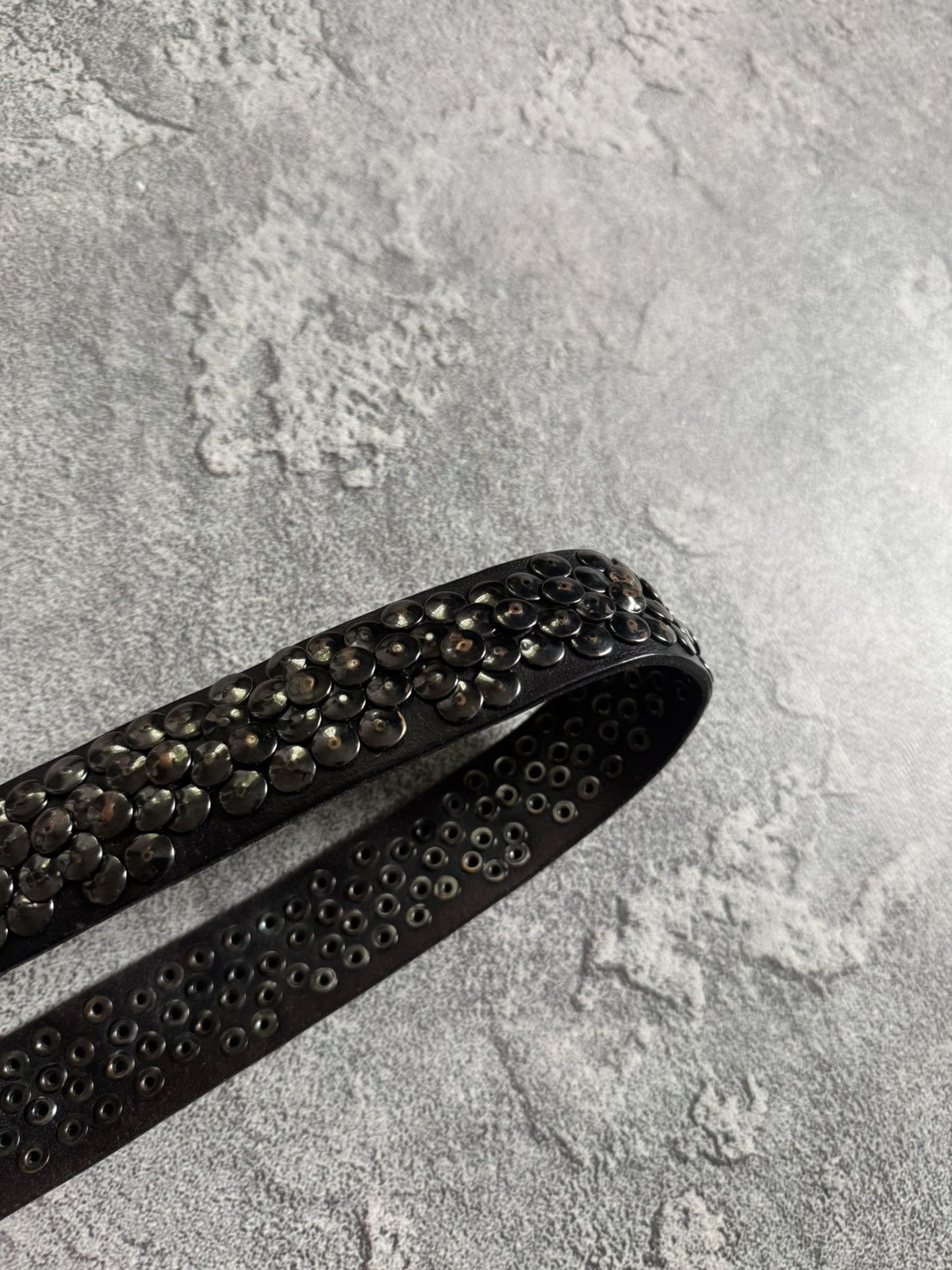 If Six Was Nine Retro leather metal rhinestones belt Y2K L.G.B. 90s opium Size ONE SIZE - 9 Thumbnail