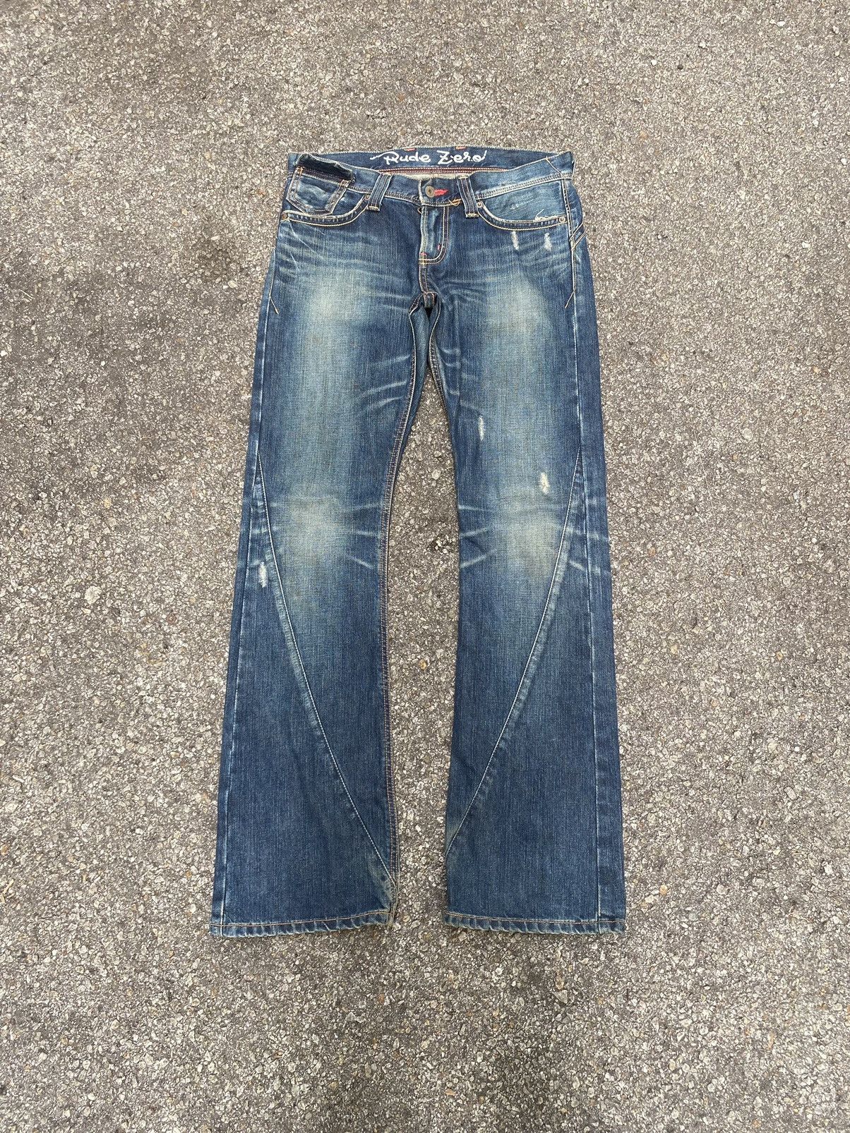 image of Flare Jeans Japan Edwin Rude Zero Distressed Buckles Jeans in Denim, Men's (Size 31)