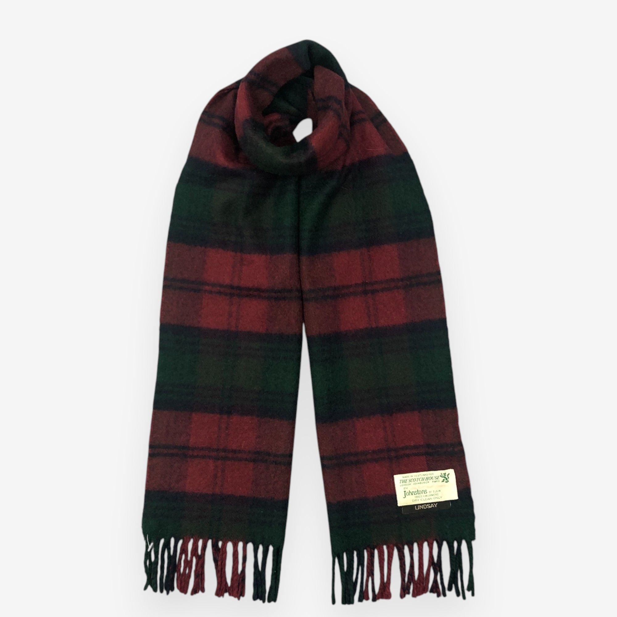 Johnstons Of Elgin Vintage Johnstons Scarf Muffler Wool Plaid Tartan Scarves Size ONE SIZE - 1 Thumbnail