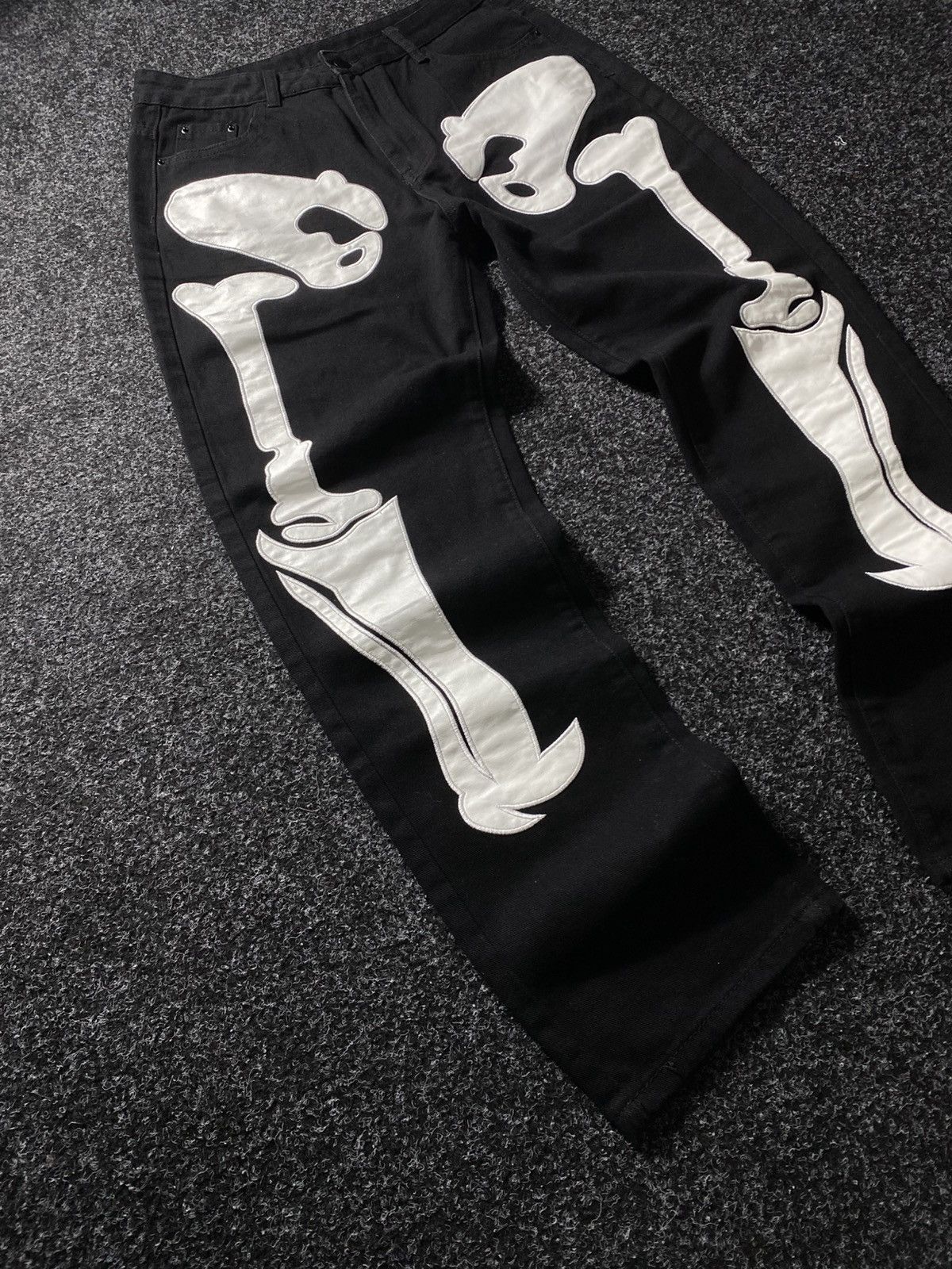 Japanese Brand × Vintage Vintage 90s Skeleton Y2K Sk8 Denim Size 31" - 2 Thumbnail