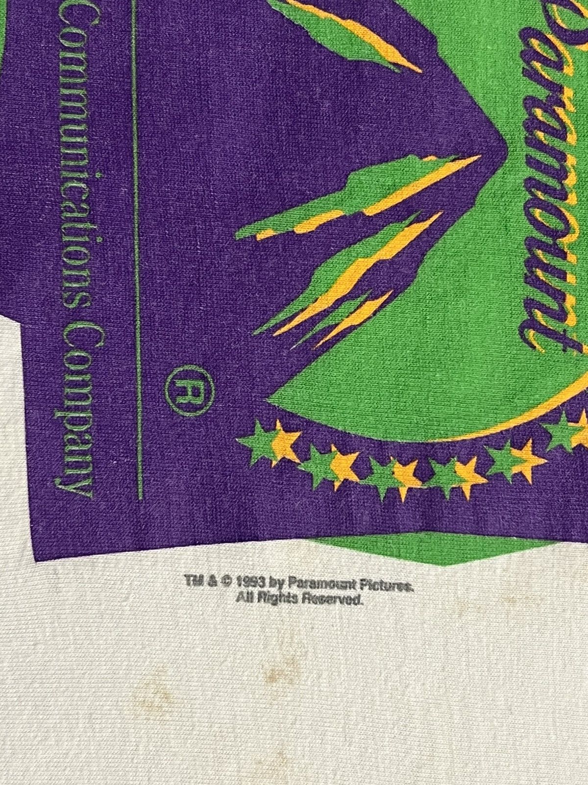 Vintage Vintage 1993 Paramount Pictures Psychedelic tee Size US L / EU 52-54 / 3 - 4 Thumbnail