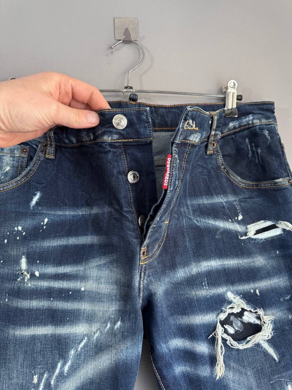 Dsquared2 Dsquared2 Blue Distressed Men's Slim Jeans Size 54 / W35 L32 Size US 35 - 16 Thumbnail