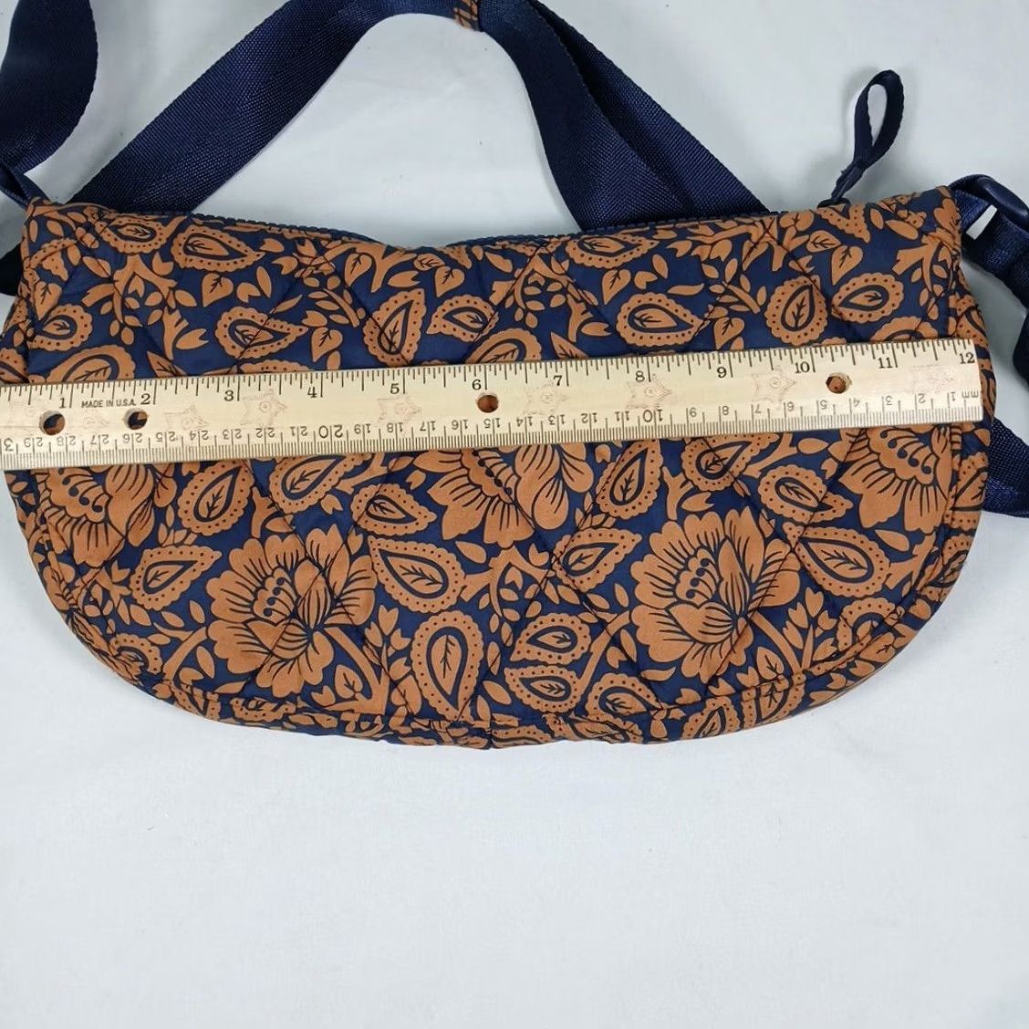Vera Bradley Vera Bradley Quilted Shoulder Bag Orange Blue Floral Paisley Adjustable Strap Medium Women USB? Size ONE SIZE - 7 Thumbnail