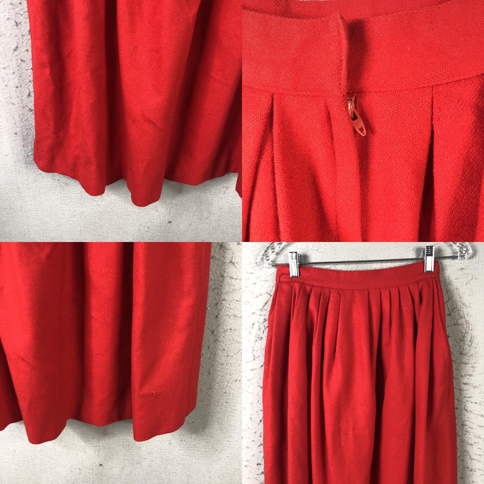 Vintage VINTAGE The Villager Skirt Womens Small Red Wool Blend Pleated Midi 80s Size 28" / US 6 / IT 42 - 8 Thumbnail
