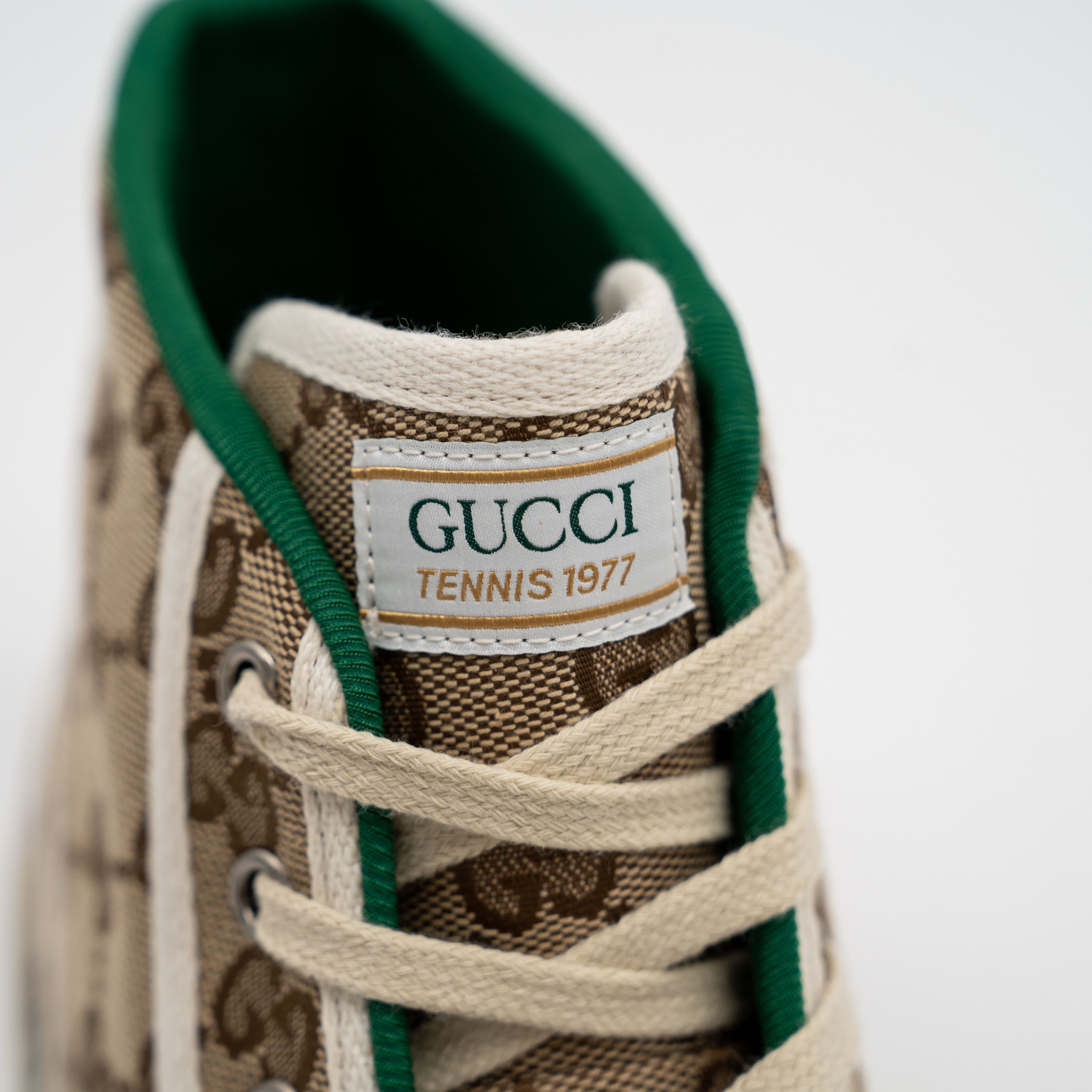 Gucci 42G Gucci GG Canvas Tennis 1977 Beige High Top Sneakers Size US 12 / IT 42 - 8 Thumbnail