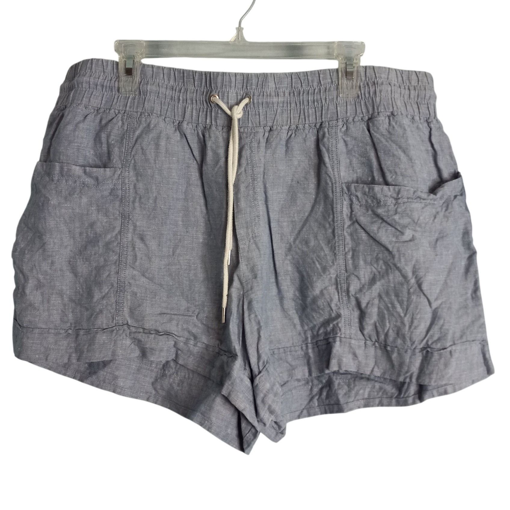 Athleta Athleta Size 18 Shorts Cabo Linen Womens Blue Drawstring Ela Size 40" / US 18 - 1 Thumbnail