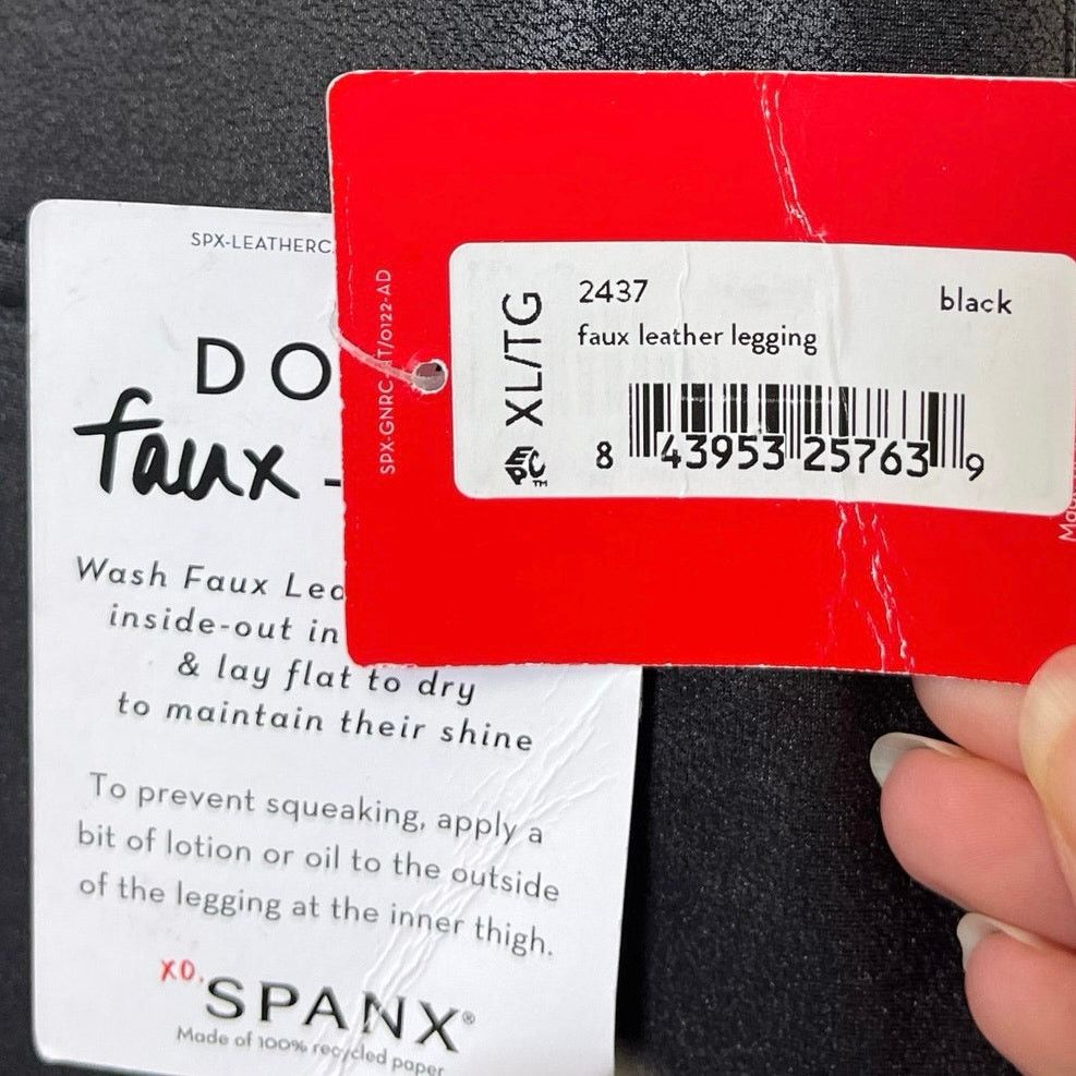 Spanx SPANX Shape Faux Leather Leggings NEW XL Size 38" / US 16 / IT 52 - 4 Thumbnail