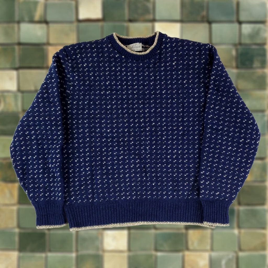Vintage VINTAGE Pinnacle Sweater Birdseye VTG 70s Wool Blue White Long Sleeve Made USA Mens XL Pullover Wool Blue White Mens XL Size US XL / EU 56 / 4 - 1 Thumbnail