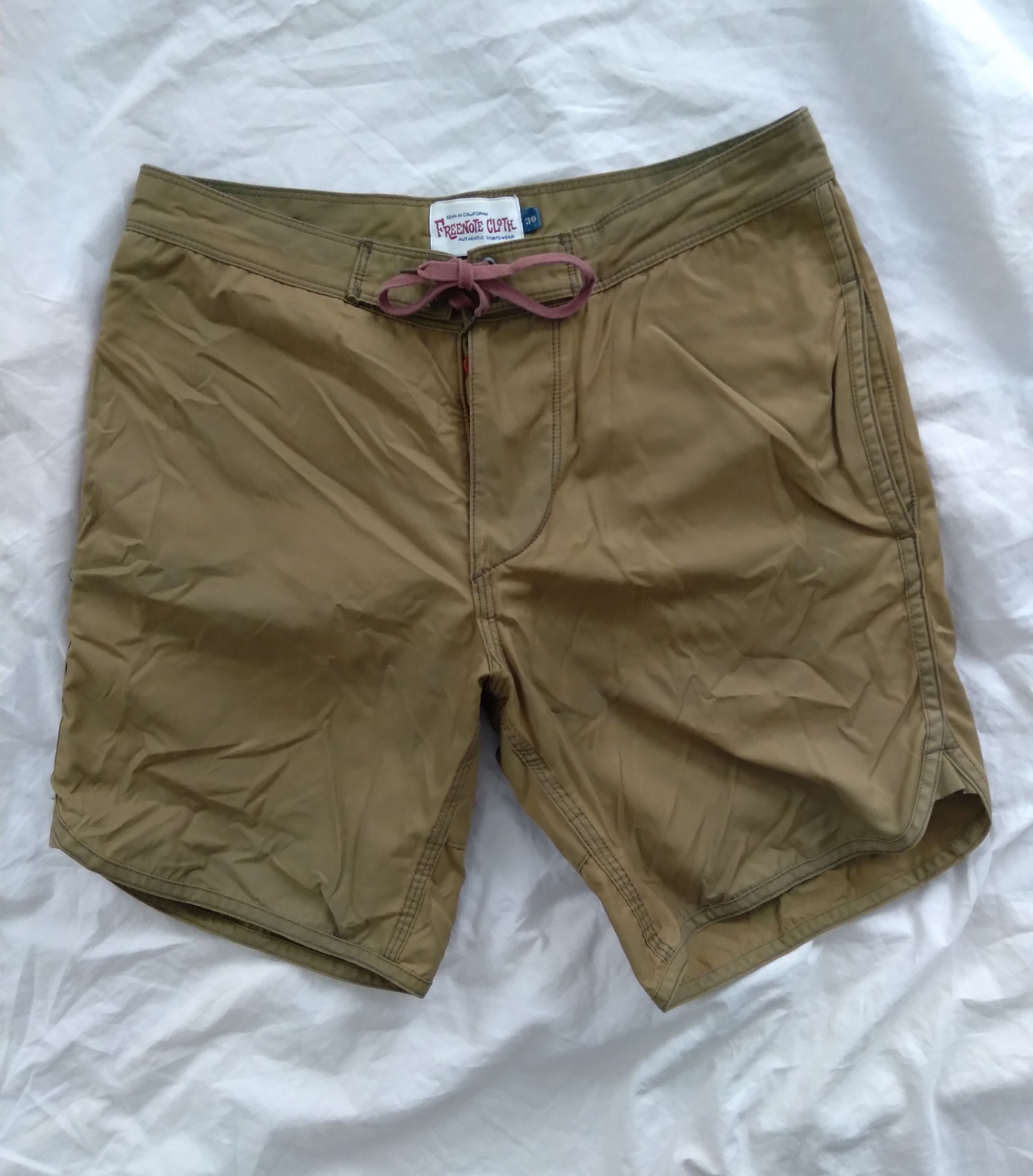 Mustard Nylon Camp Shorts 30 USA Japan