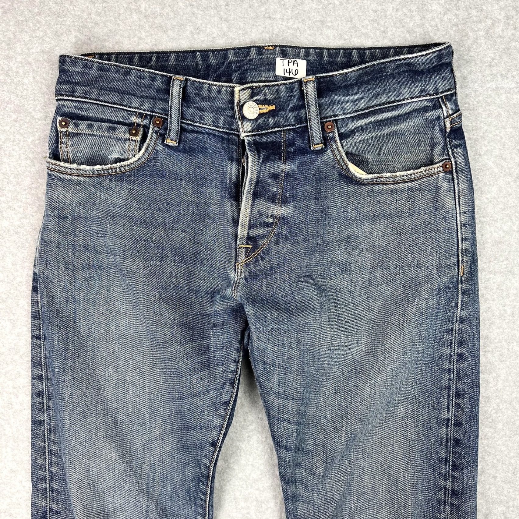 Buck Mason Buck Mason Jeans Mens 30 Blue Denim Slim Fit Button Fly Made USA Stretch Size US 30 / EU 46 - 4 Thumbnail