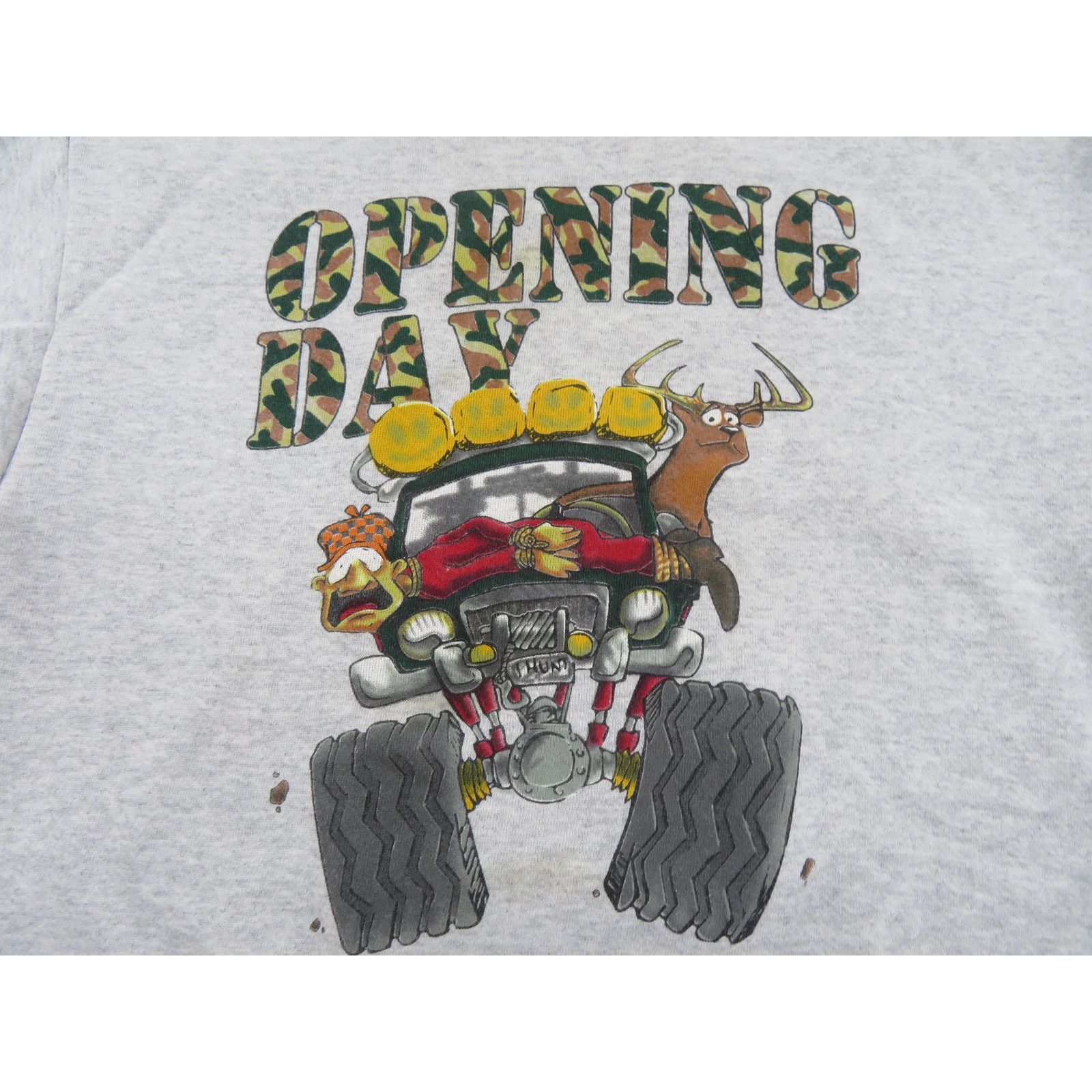 Other Deer Hunting Funny Sweatshirt, Opening Day, Gray Sz L 1990s Size US L / EU 52-54 / 3 - 2 Thumbnail