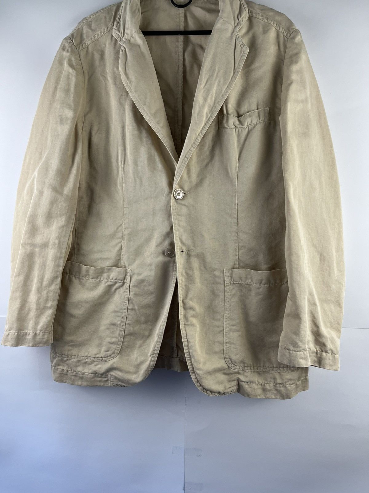 Z Zegna Z Zegna Luxury Solid Linen & Cotton Blazer Jacket Italy Size 42R - 4 Thumbnail