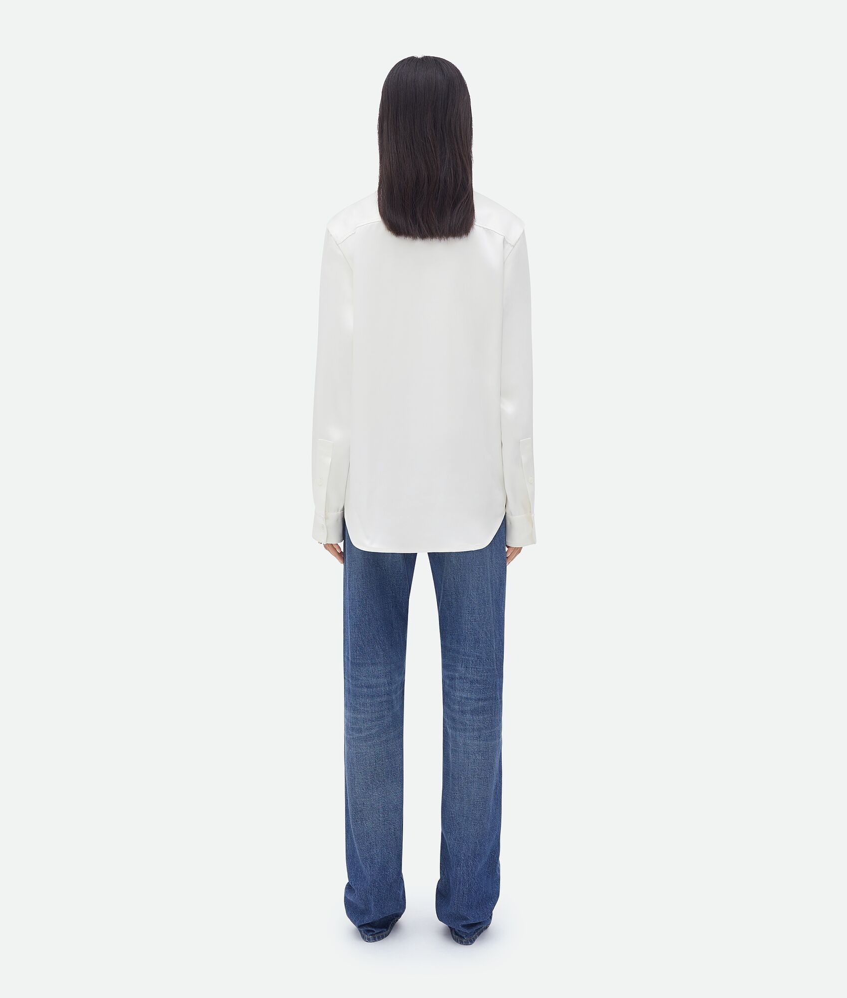 Bottega Veneta o1bcso1str0725 Silk Twill Shirt in White Size L / US 10 / IT 46 - 3 Thumbnail