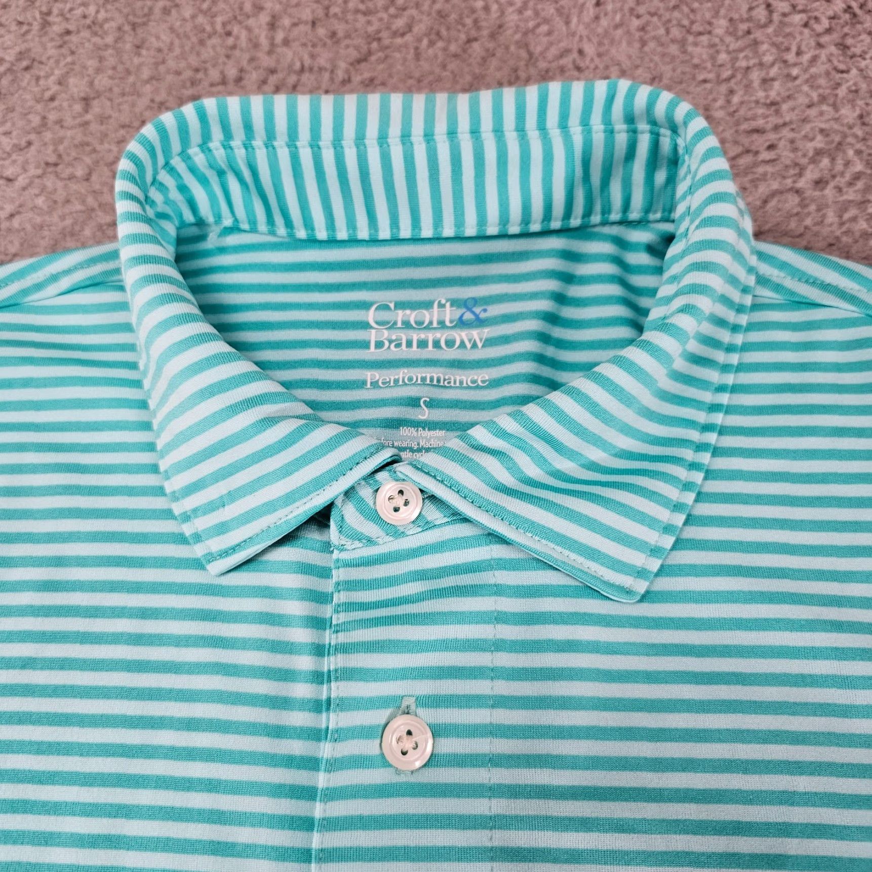 Croft & Barrow Croft & Barrow Polo Shirt Mens Small Teal Performance Stretch Golf Casual Size US S / EU 44-46 / 1 - 3 Thumbnail