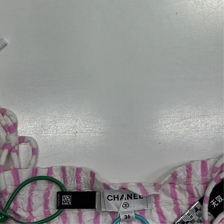 Chanel Chanel Striped Pink Crop Tank Top Size S / US 4 / IT 40 - 2 Thumbnail
