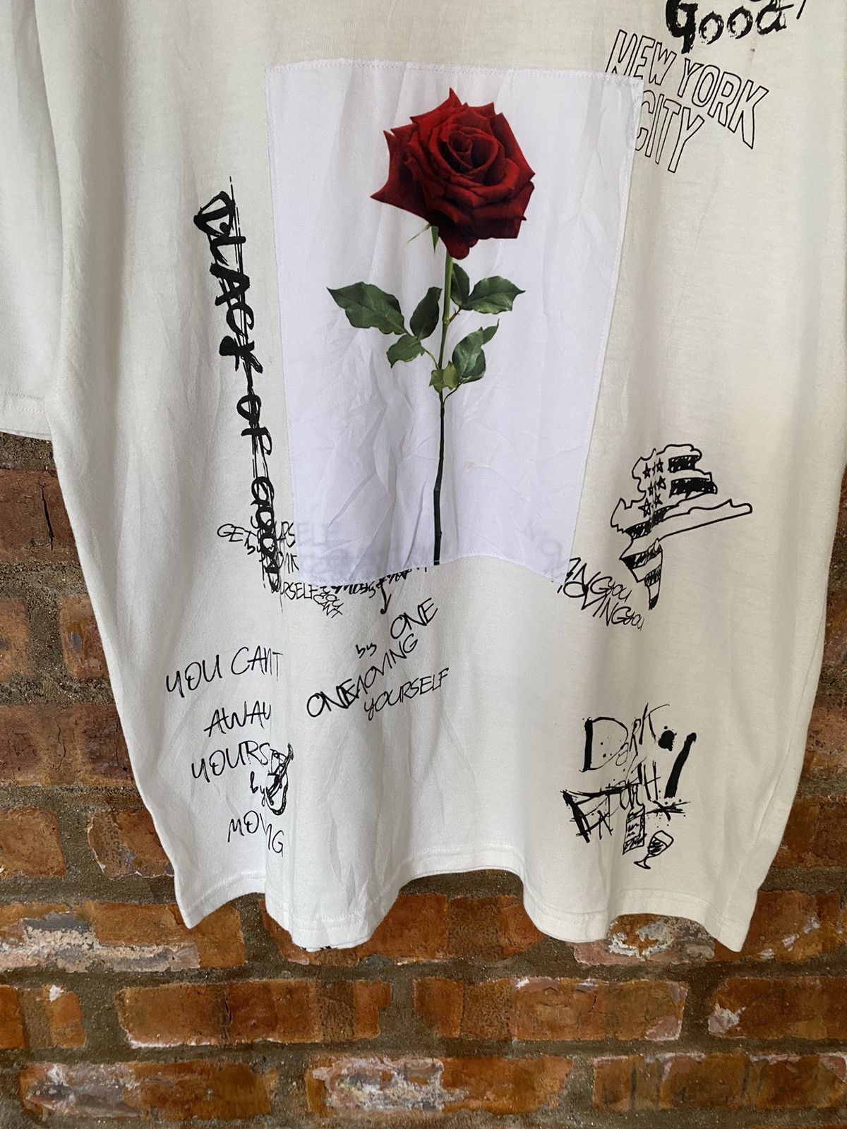 In The Attic × Japanese Brand × Le Grande Bleu (L.G.B.) Iconic Punk and Gothic Black rose poem tee Size US XL / EU 56 / 4 - 4 Thumbnail