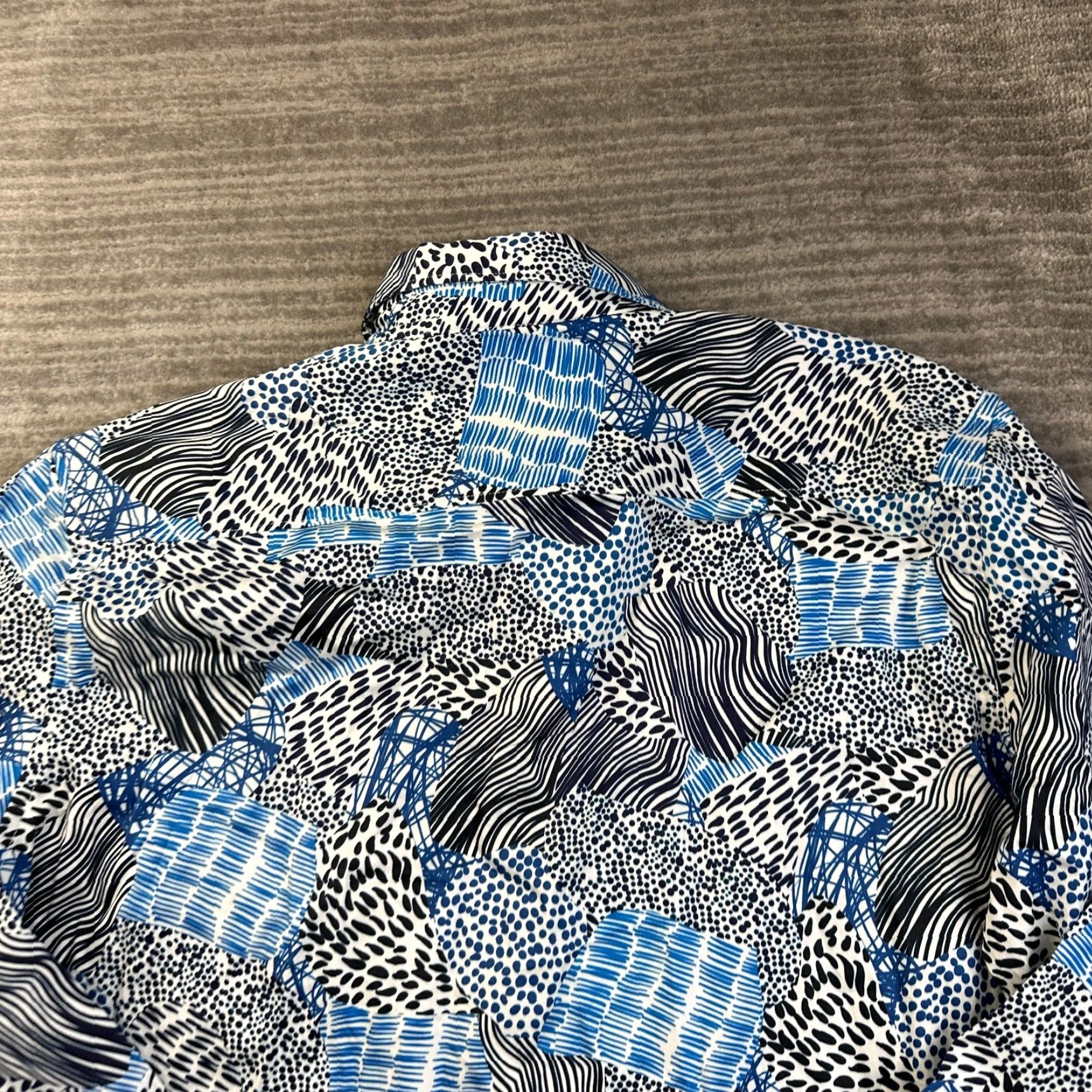 Robert Graham Robert Graham Shirt Mens M Blue Hurricane Flip Cuff Button Up Casual Geometric Pattern Size US M / EU 48-50 / 2 - 6 Thumbnail