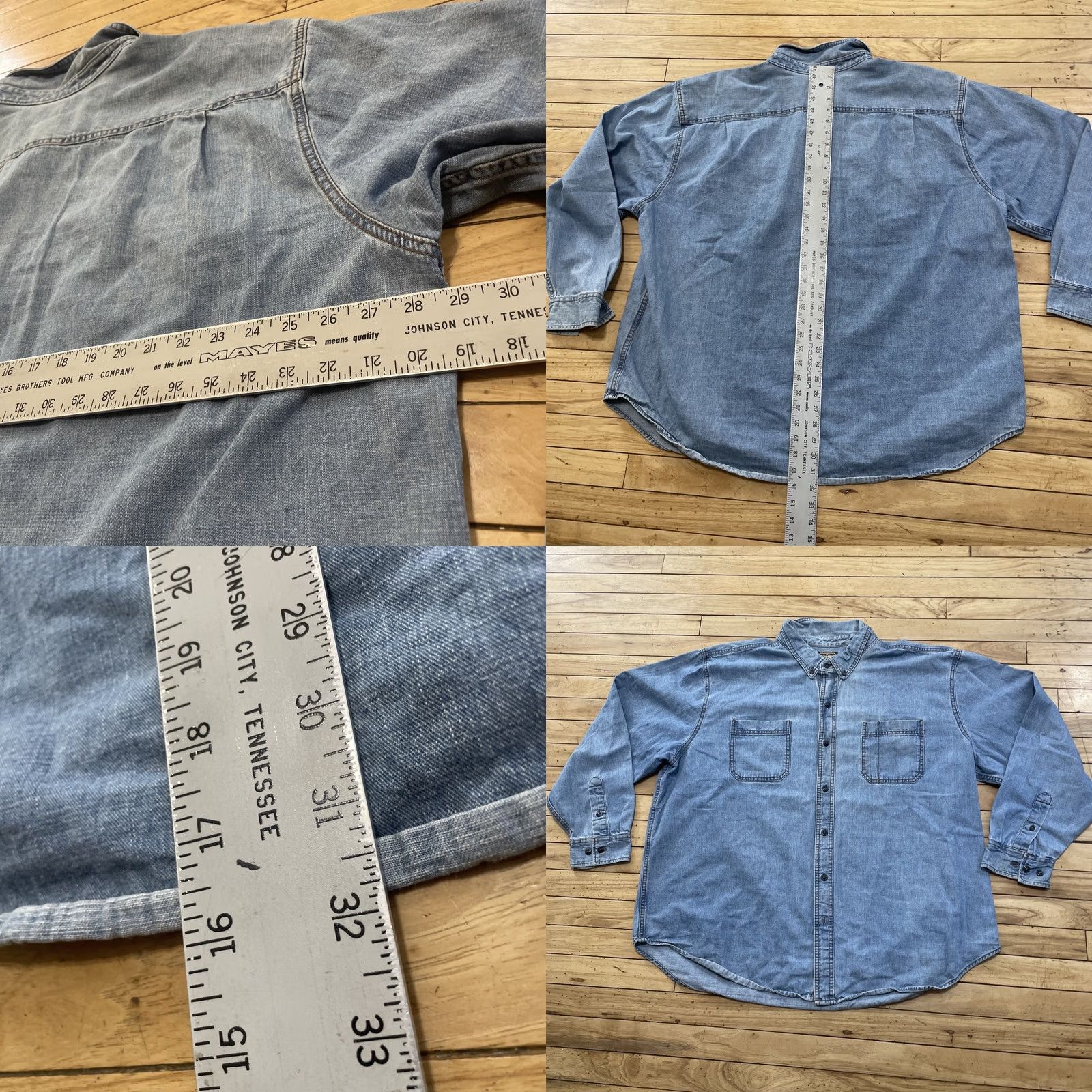 Denime VINTAGE Schmidt Workwear Shirt Denim Shirt Men 3XL Cotton Blue Jean Long Sleeve 3X Mens Size US XXL / EU 58 / 5 - 8 Thumbnail