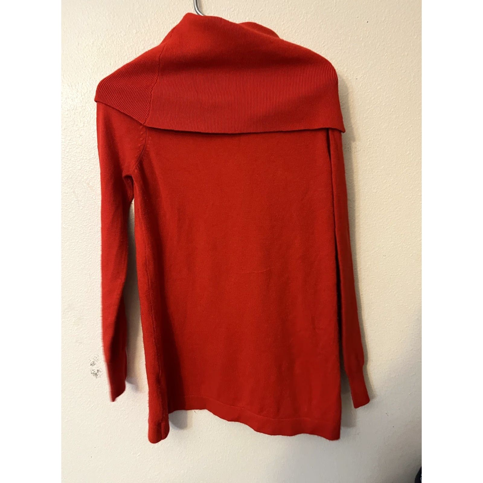 French Connection French Connection Cowl Neck Sweater Size Medium Red Women Knit Pullover Solid Classic Lightweight Stretch M Size M / US 6-8 / IT 42-44 - 3 Thumbnail