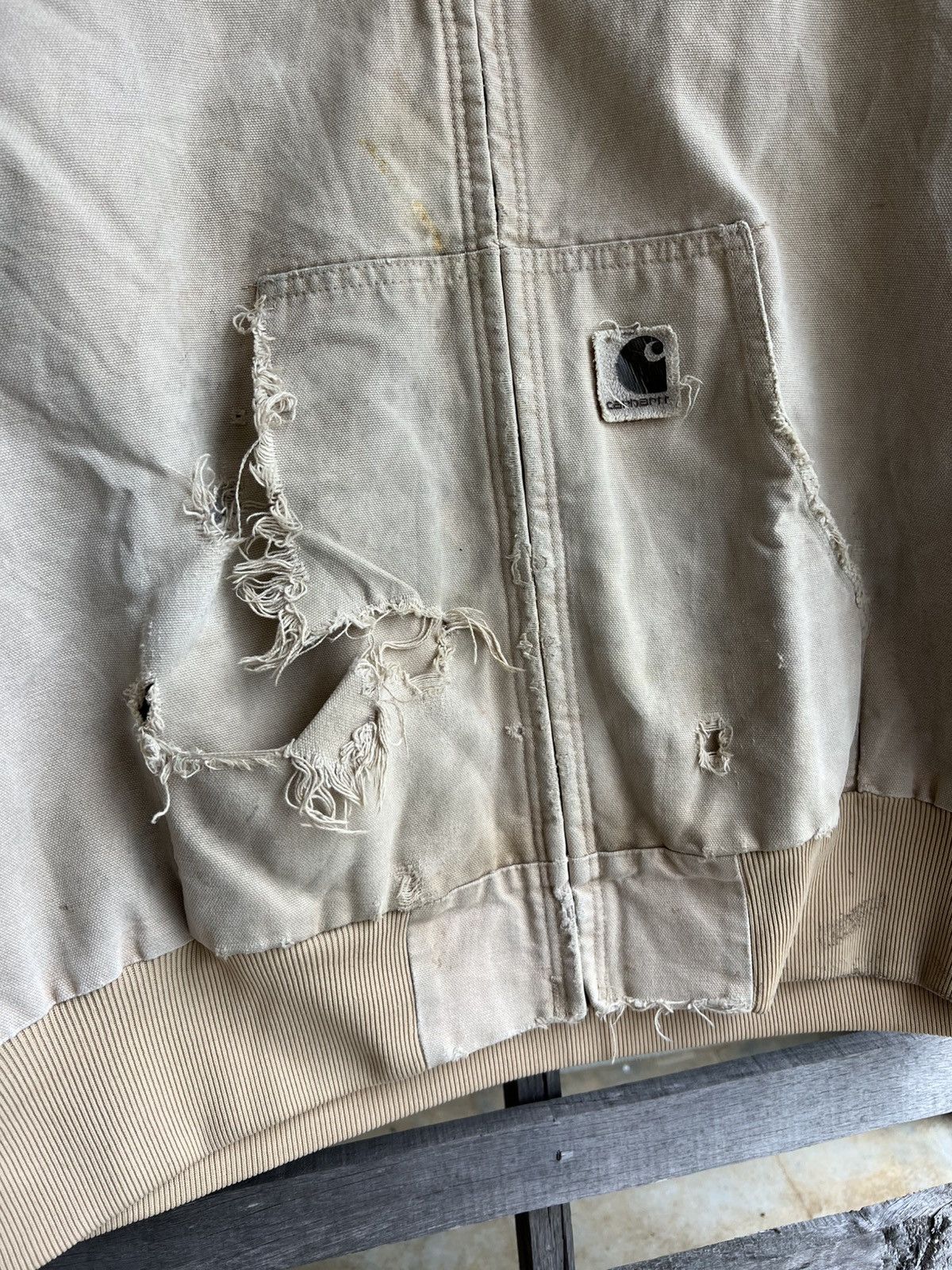 Carhartt Vintage Y2K Thrashed Distressed Carhartt Jacket Size US XL / EU 56 / 4 - 4 Thumbnail