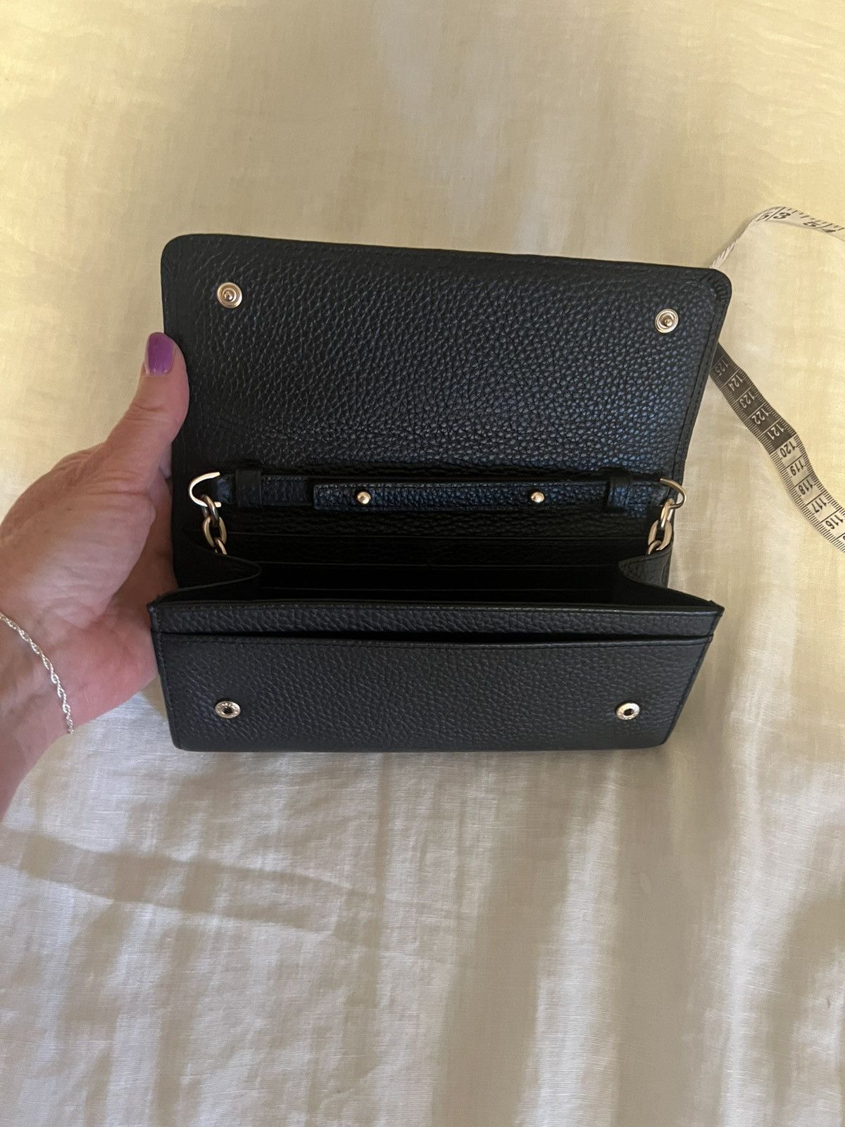 Mario Valentino Mario Valentino Leather Wallet On Chain Crossbody Chain Size ONE SIZE - 1 Thumbnail