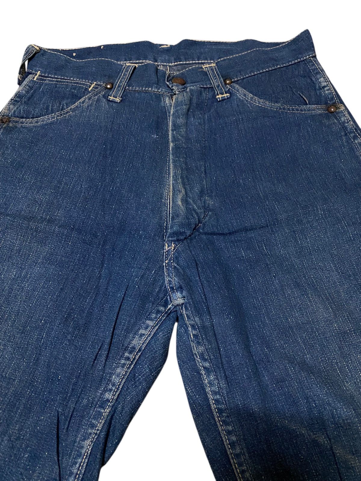 Original Montgomery Vintage 50s Montgomery 101 Power House Disstressed Jeans Size US 27 - 2 Thumbnail
