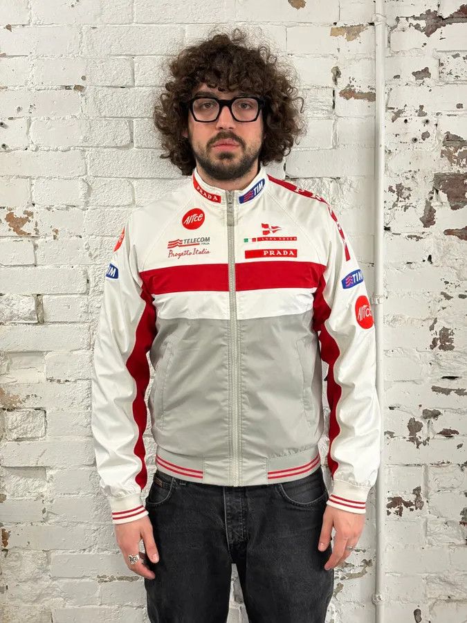 Prada AW2003 Prada Red White Nylon Luna Rossa Jacket Size US M / EU 48-50 / 2 - 2 Thumbnail