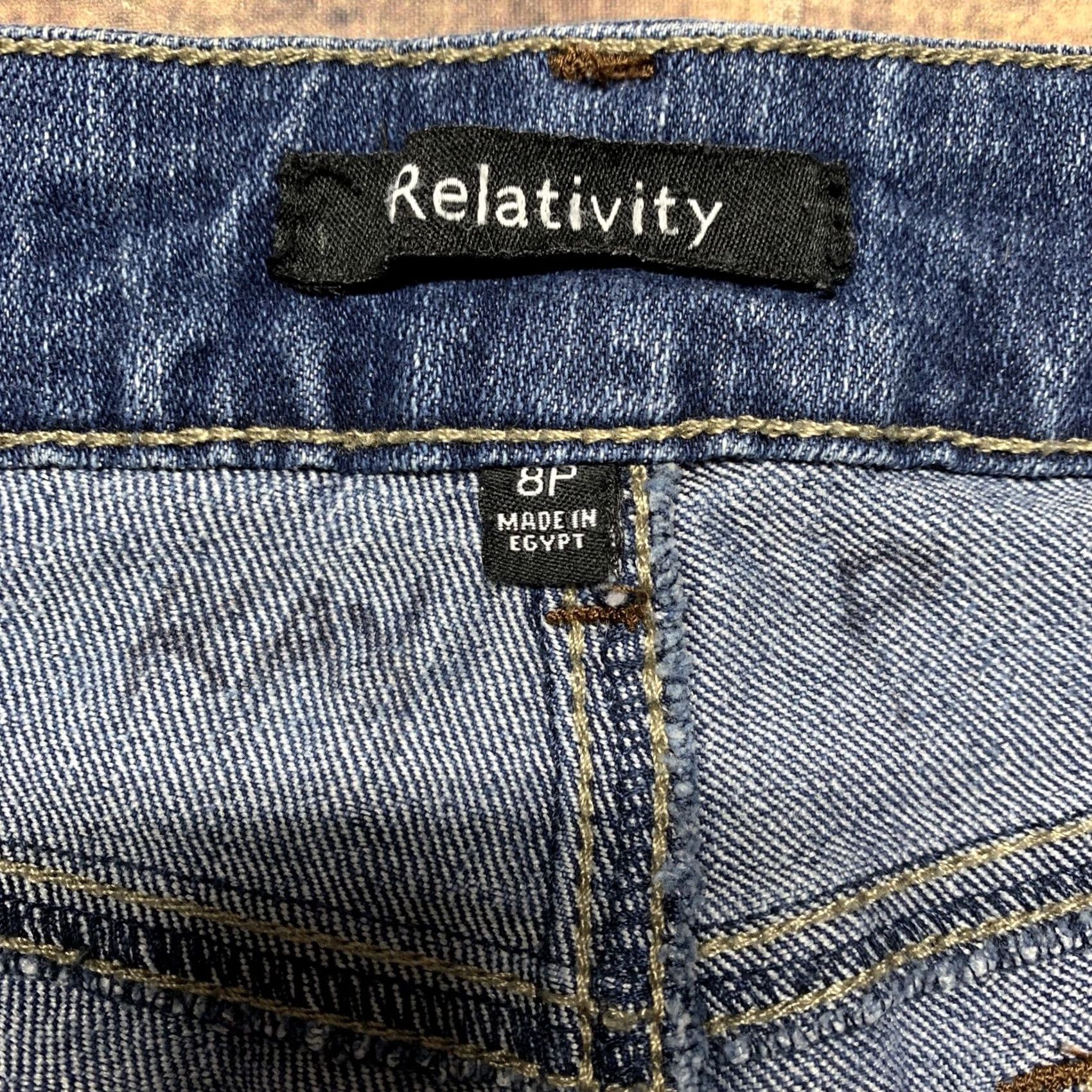 Denime Relativity Jeans Womens 8P Straight Medium Wash Denim Blue 30 x 26 Mid Regular - Jeans Size 30" / US 8 / IT 44 - 6 Thumbnail