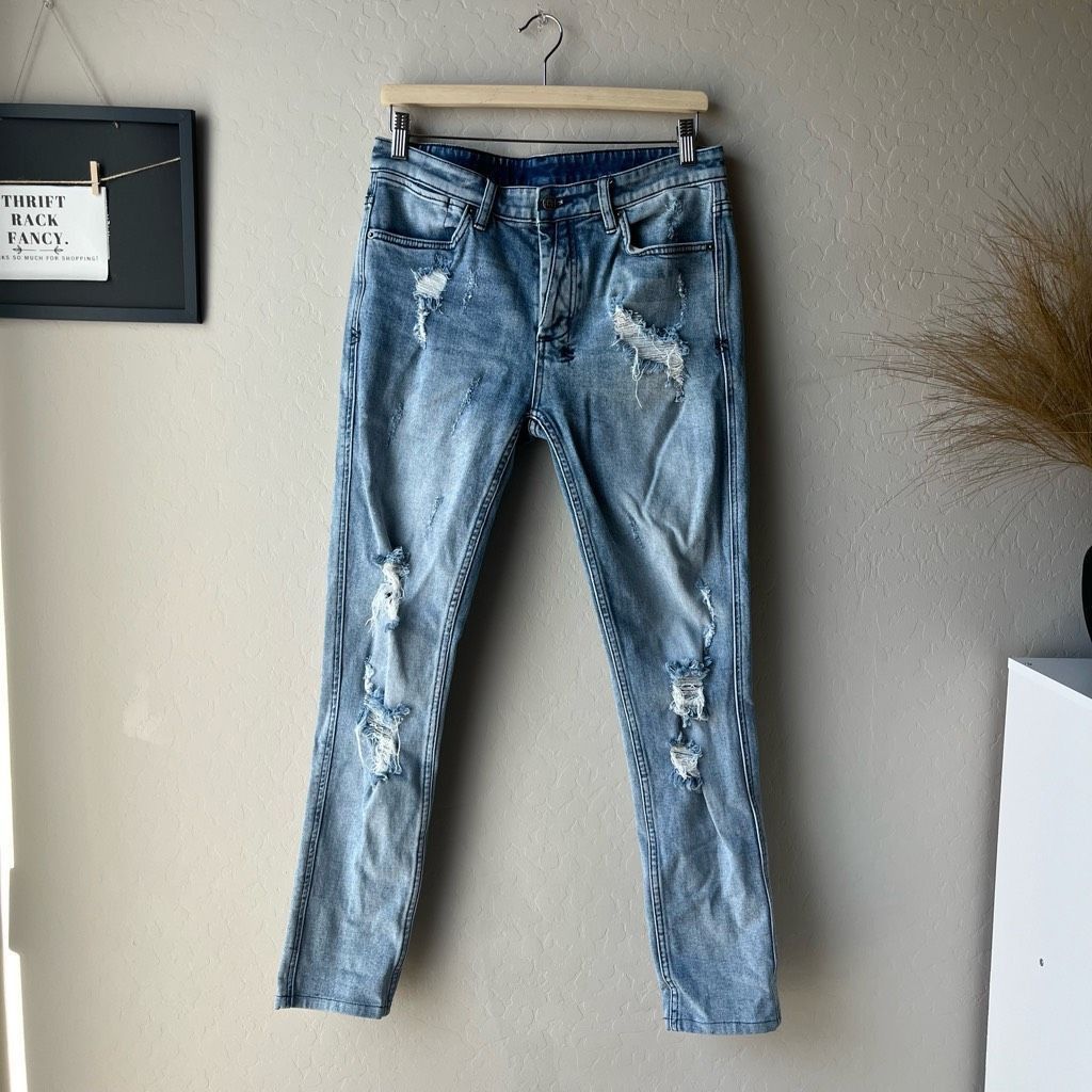 Ksubi Ksubi Van Winkle Trashed Dreams Distressed Mid Rise Skinny J Size US 32 / EU 48 - 2 Thumbnail