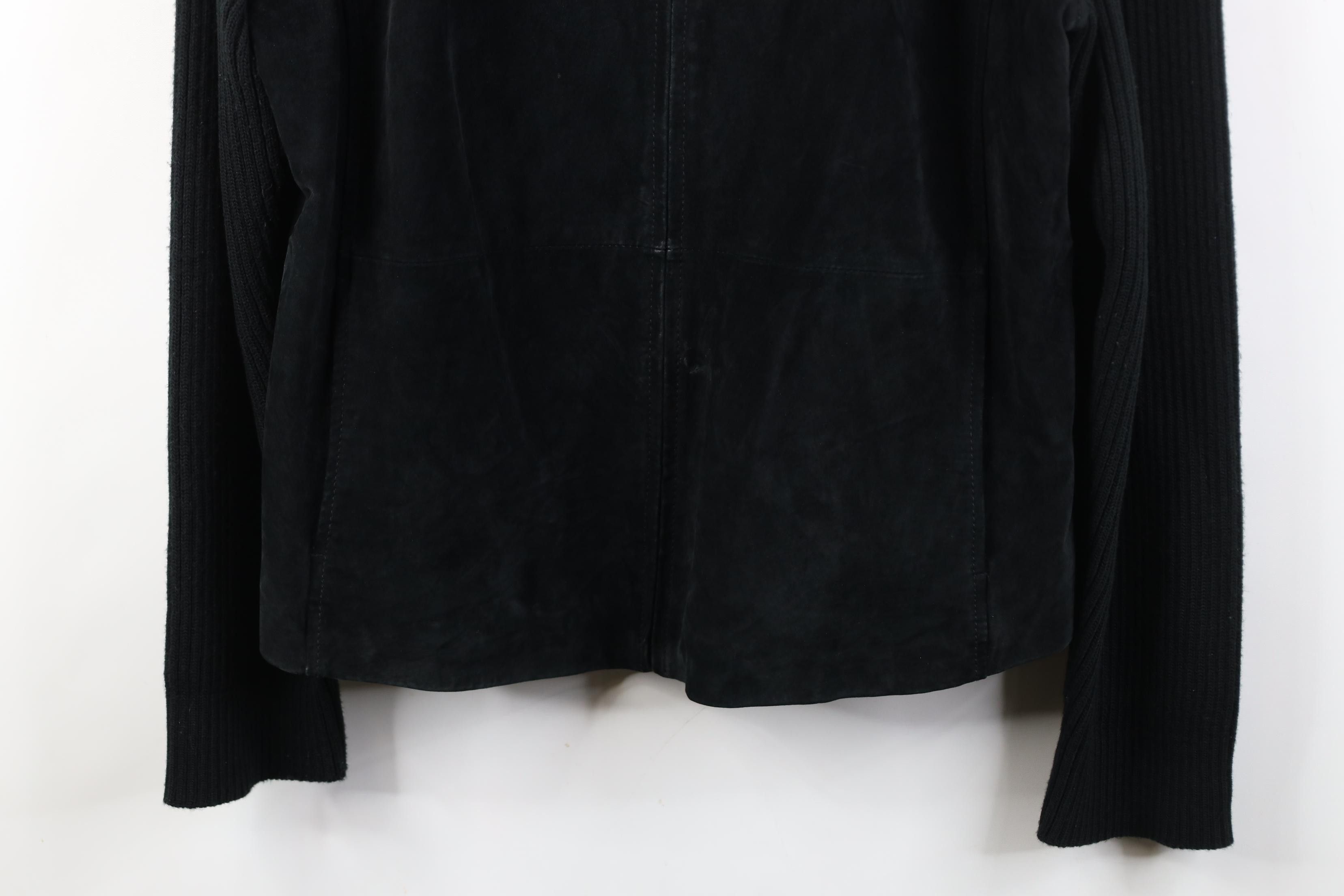 Vintage Vintage 90s Streetwear Leather Sweater Bomber Jacket Black Size XL / US 12-14 / IT 48-50 - 3 Thumbnail