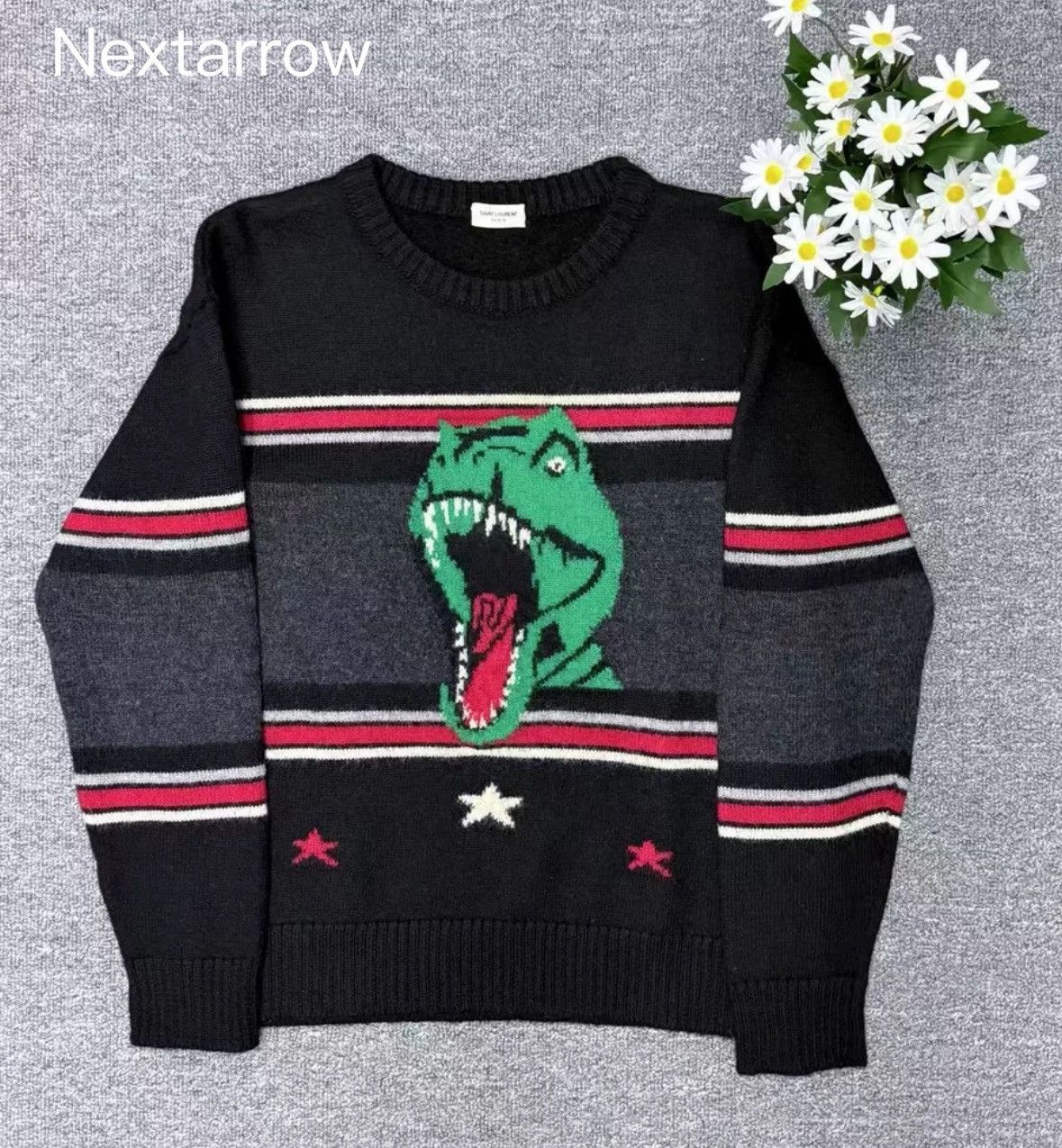 Saint Laurent SLP Dinosaur Sweater Rex Knitted Sweater