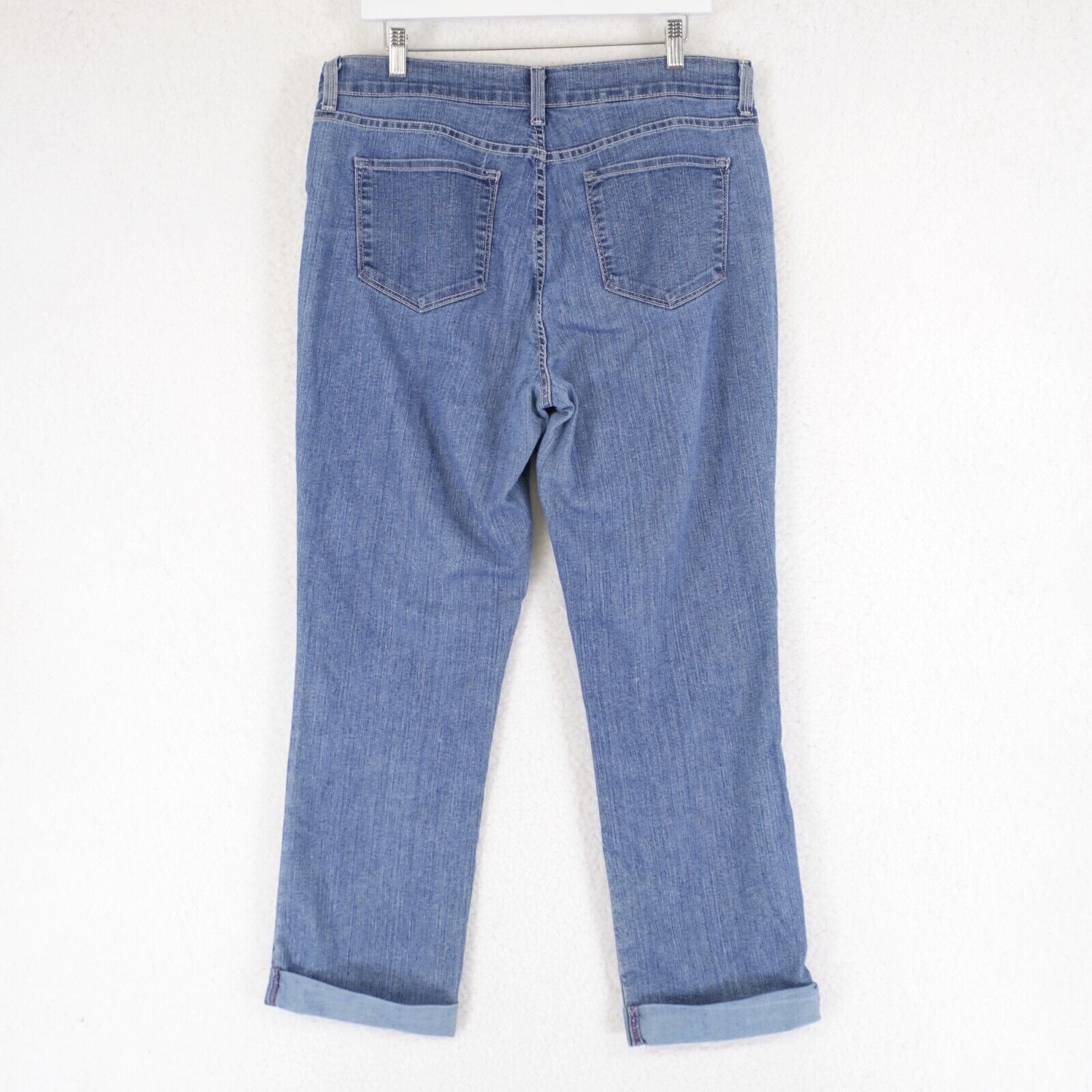 NYDJ NYDJ Not Your Daughters Jeans Rolled Up Blue High Rise Denim Size 34" / US 12 / IT 48 - 3 Thumbnail